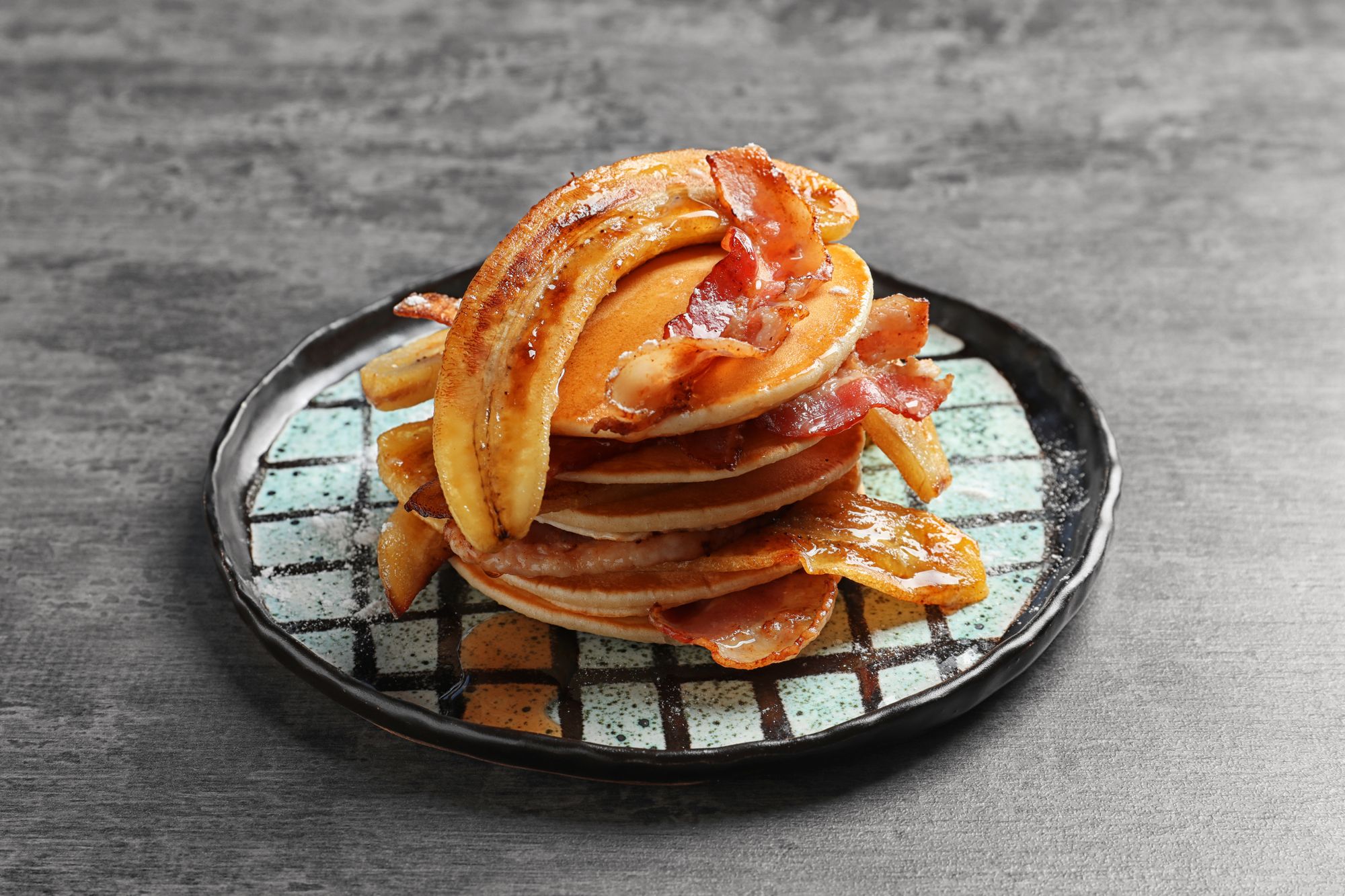 Cheese-stuffed Pancakes with Bacon