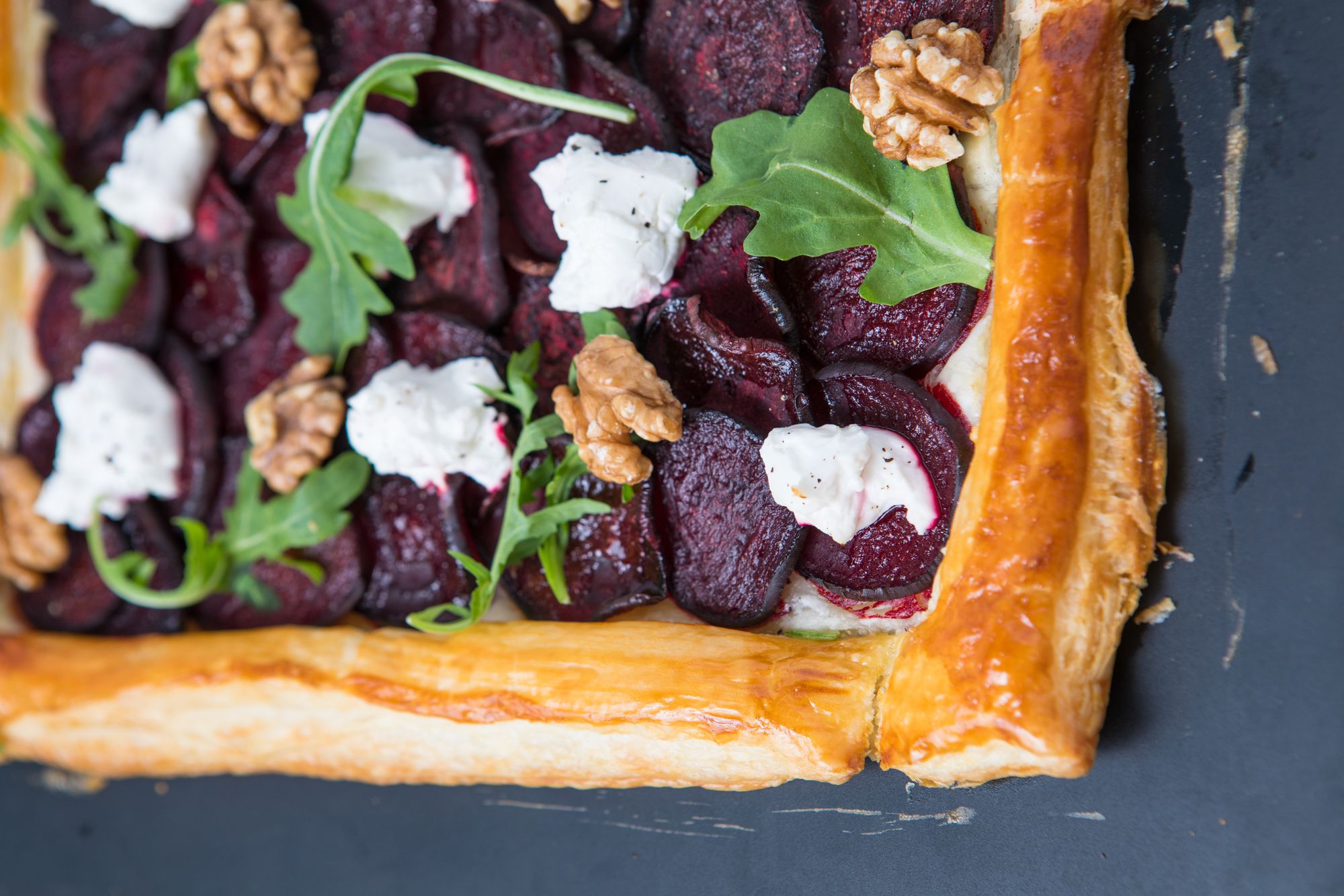 Roast Capsicum, Feta, and Beetroot Tart
