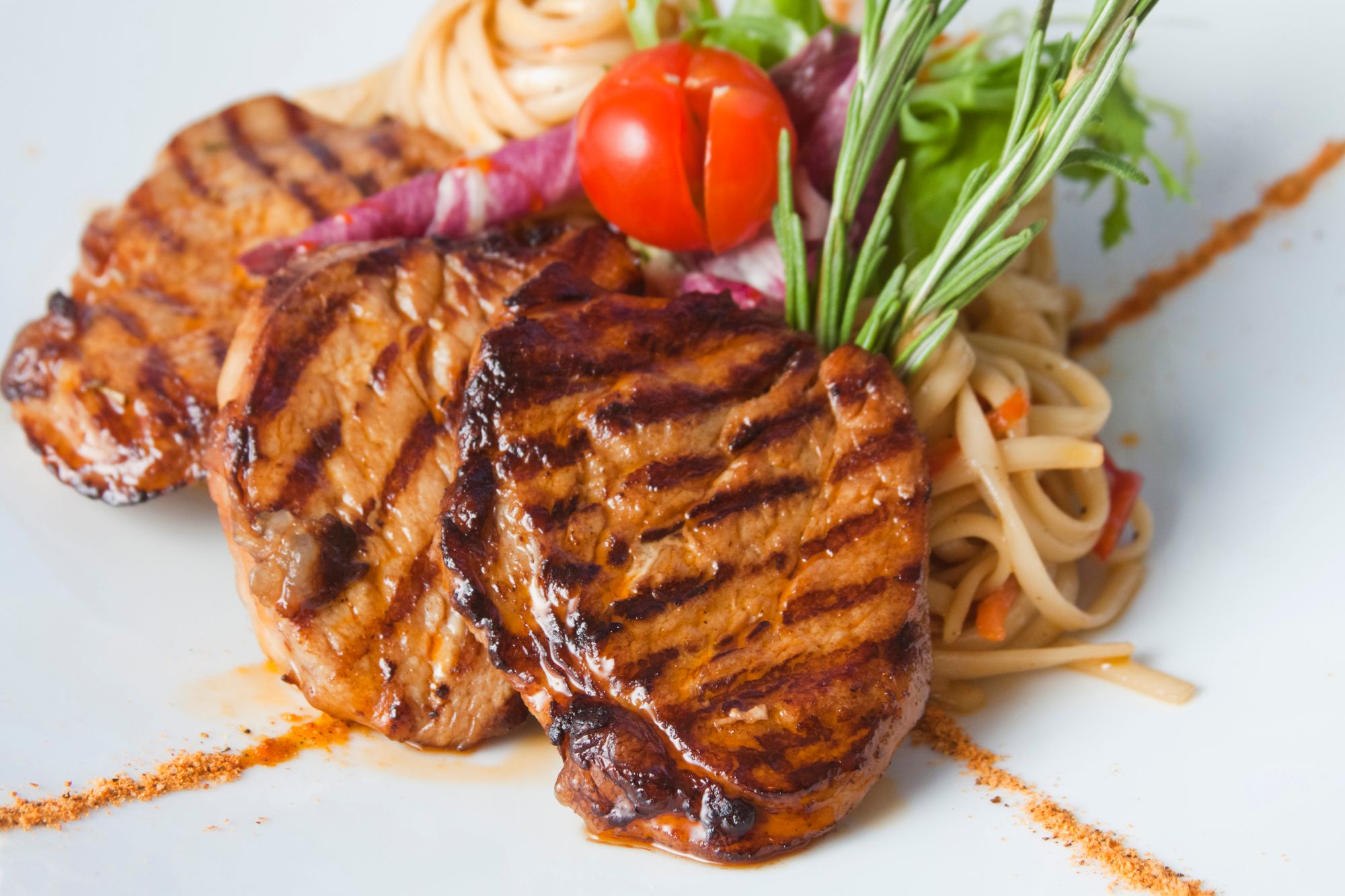 Pork, Tomato, and Olive Spaghetti