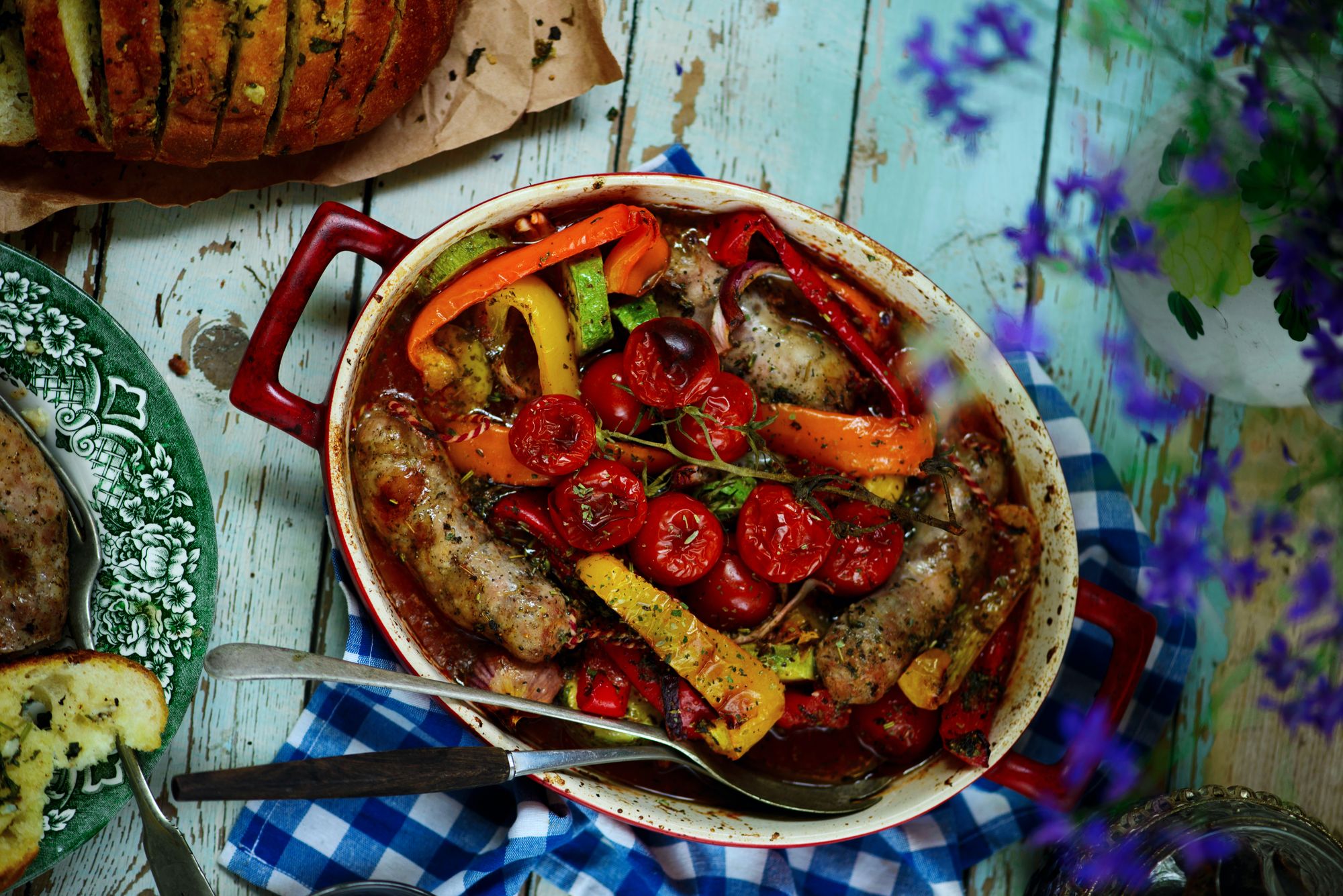 Ratatouille and Sausage Traybake