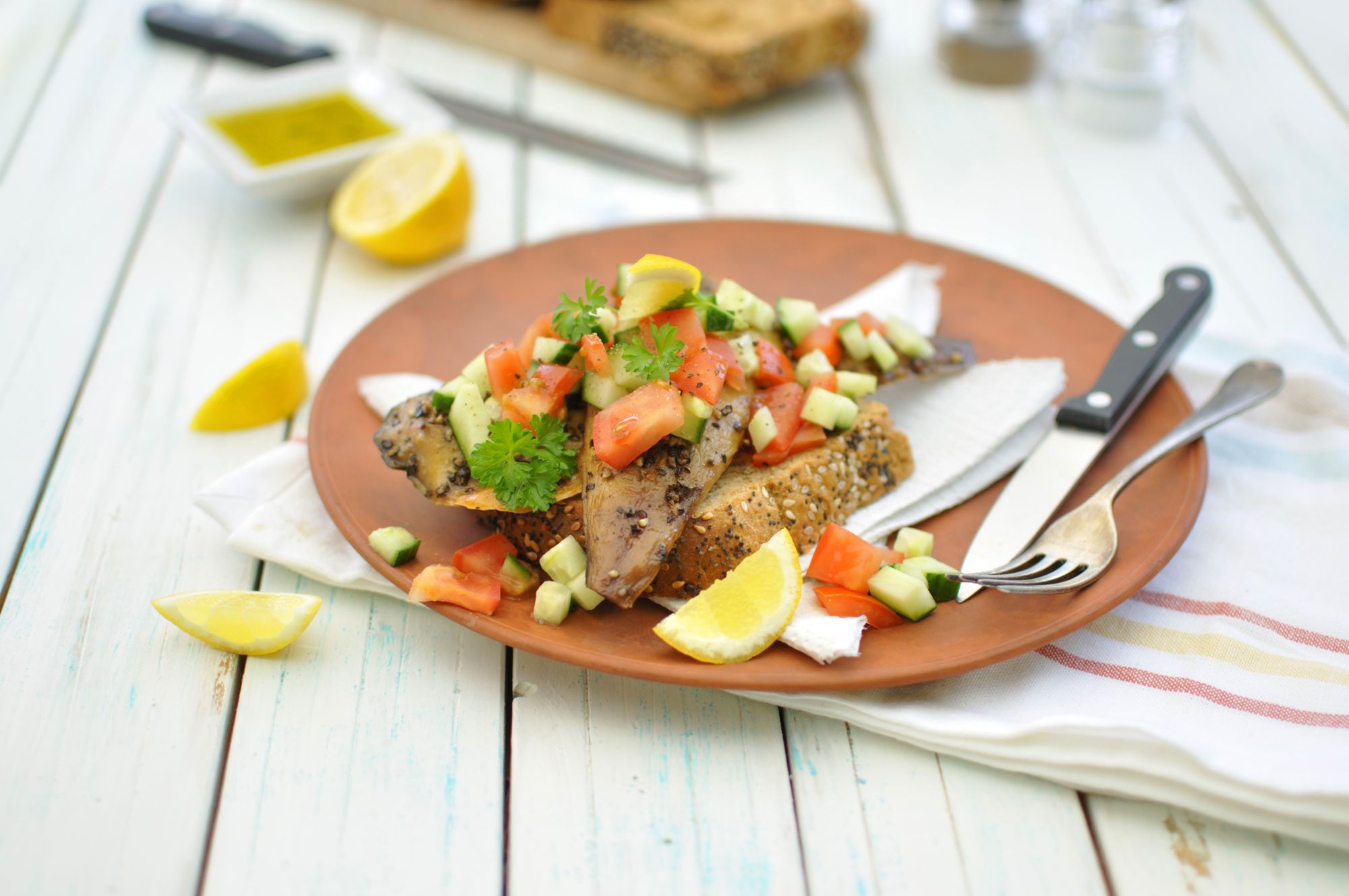 Tuna Steaks with Cucumber Salsa