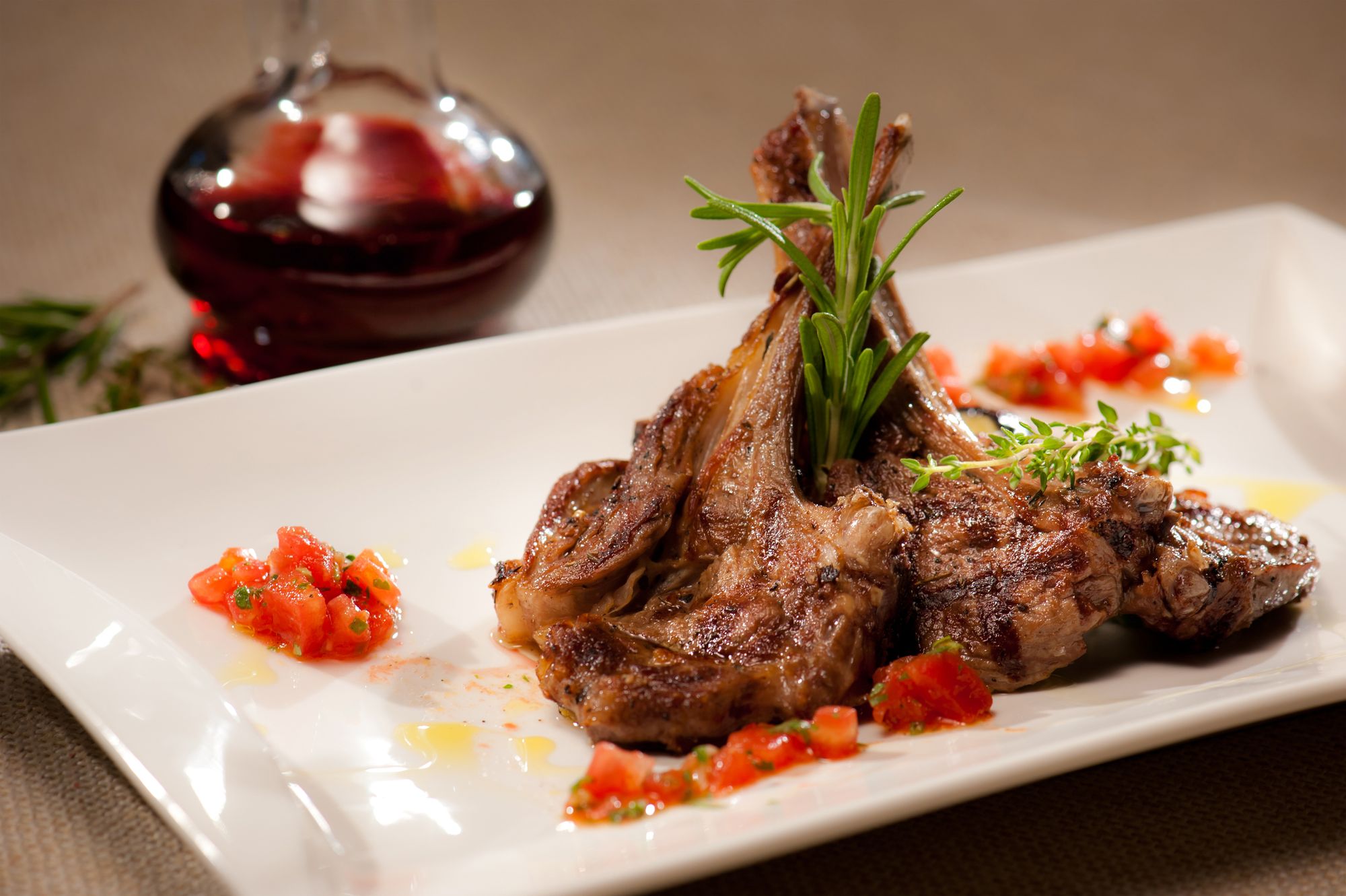 Greek Lamb Chops with Htipiti Dressing