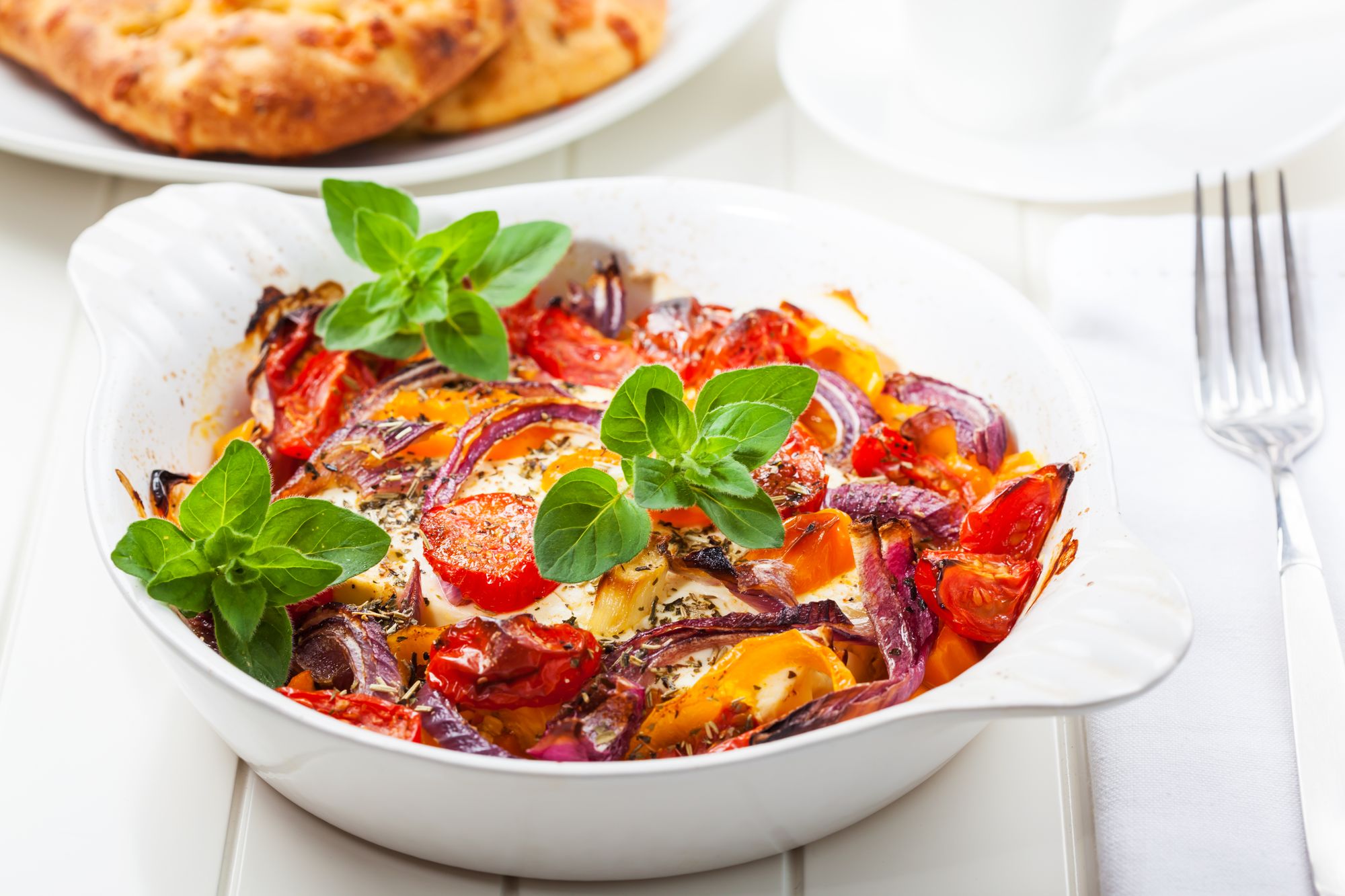 Greek Bean and Feta Traybake