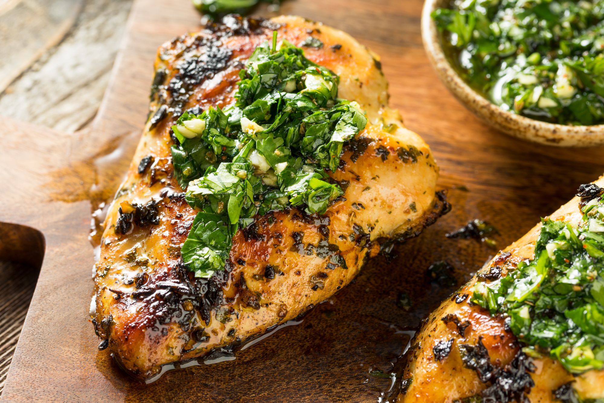 Roast Chicken Breasts with Fresh Salsa Verde