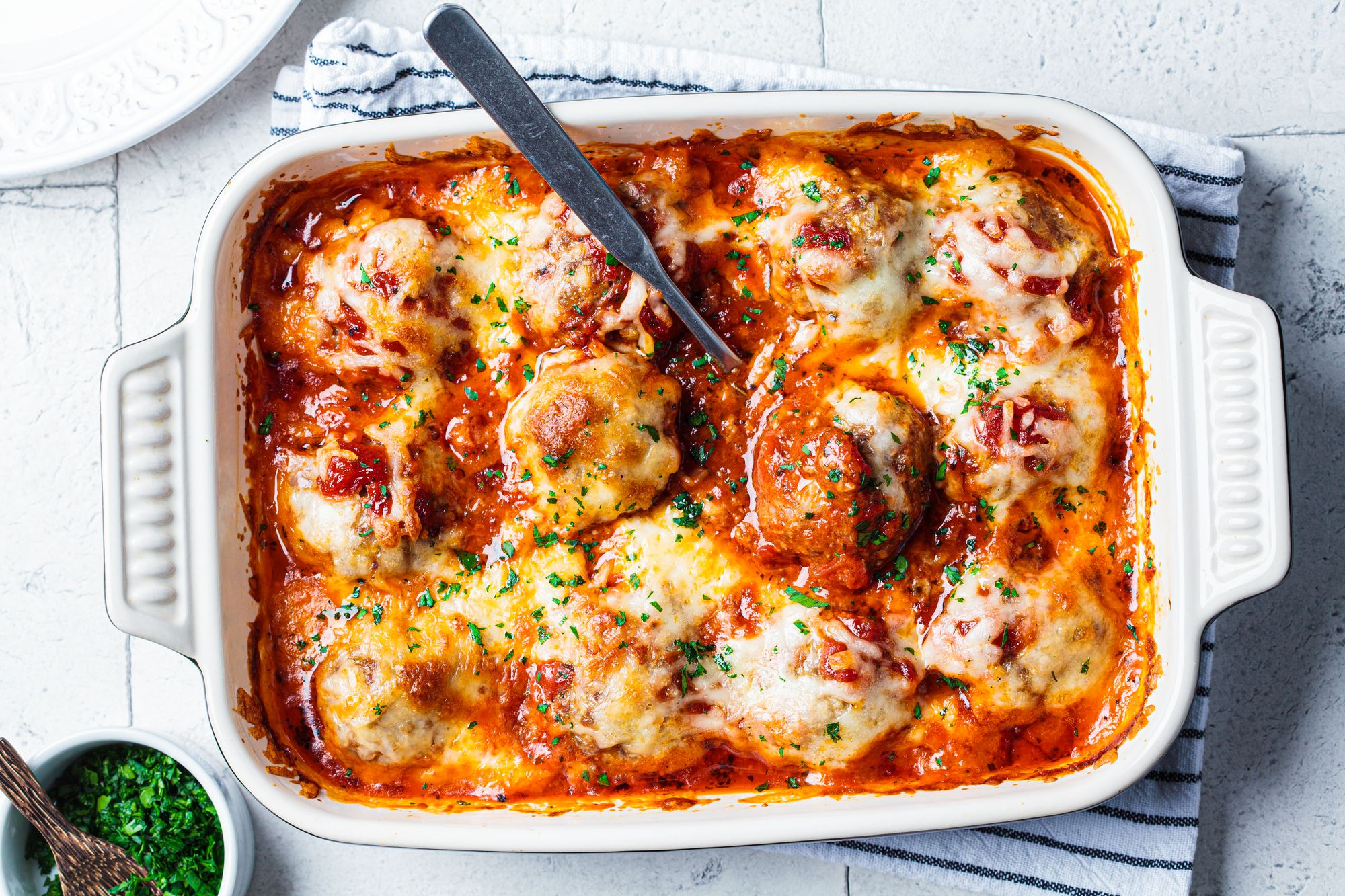 Meatballs and Puttanesca Pasta Bake
