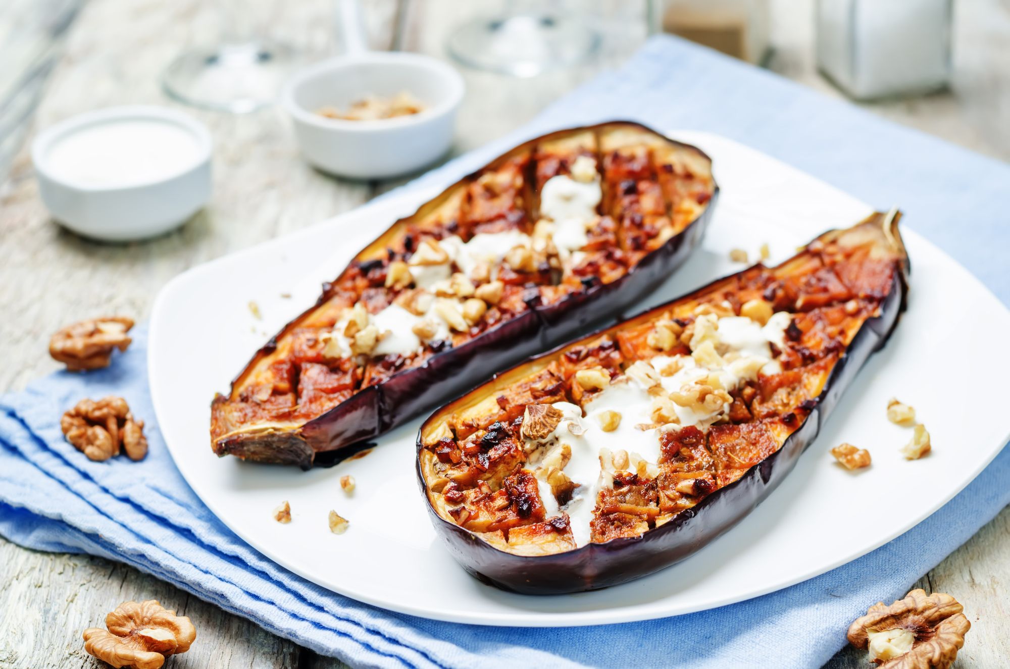 Spicy Roast Eggplant with Yoghurt