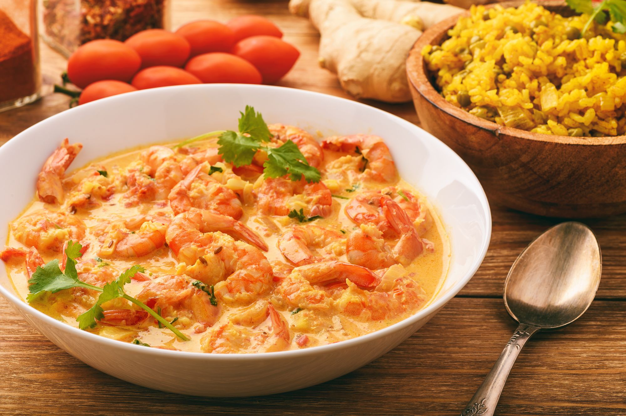 Creamy Pea and Prawn Korma