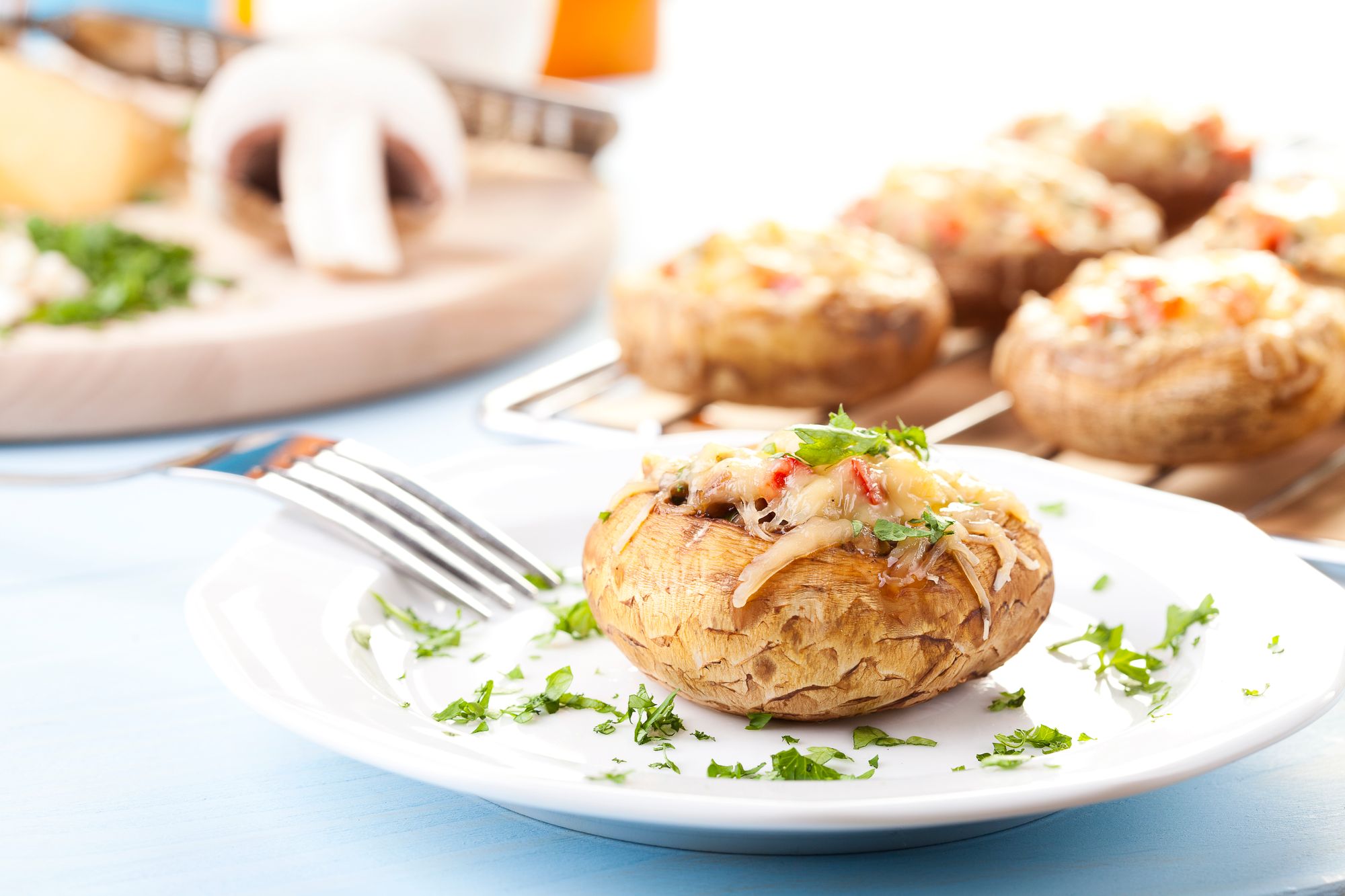 Triple Cheese-Stuffed Portobellos