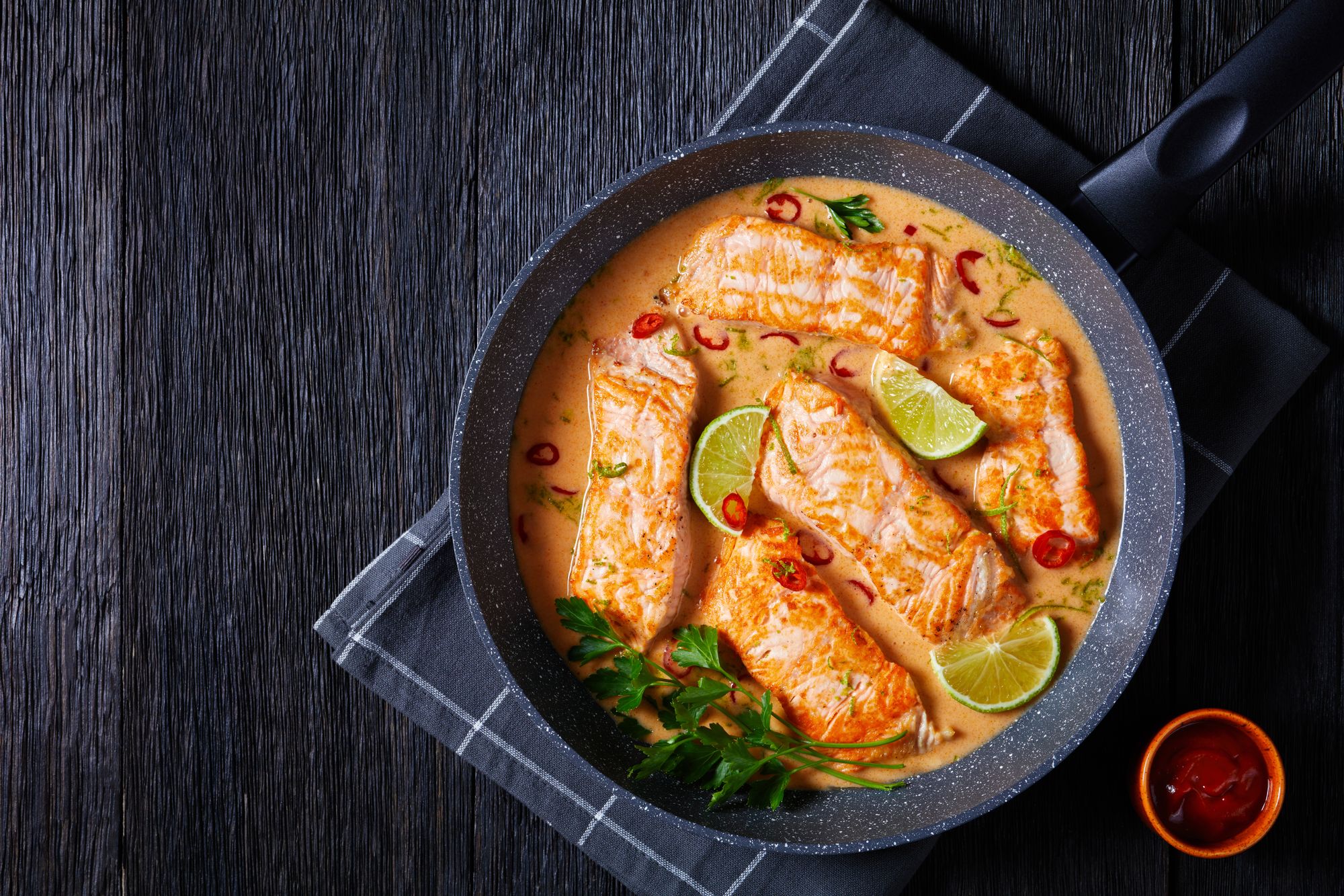 Thai Salmon and Prawns Traybake