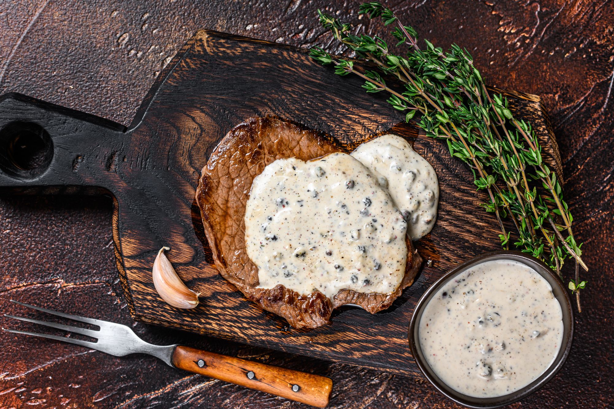 Classy Flambe Steak with Mixed Peppercorns