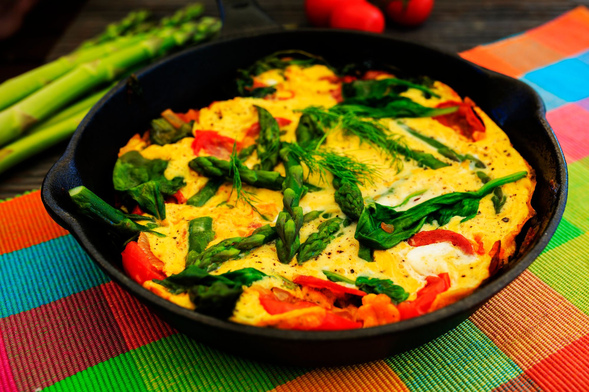Crab, Chilli, and Asparagus Omelette