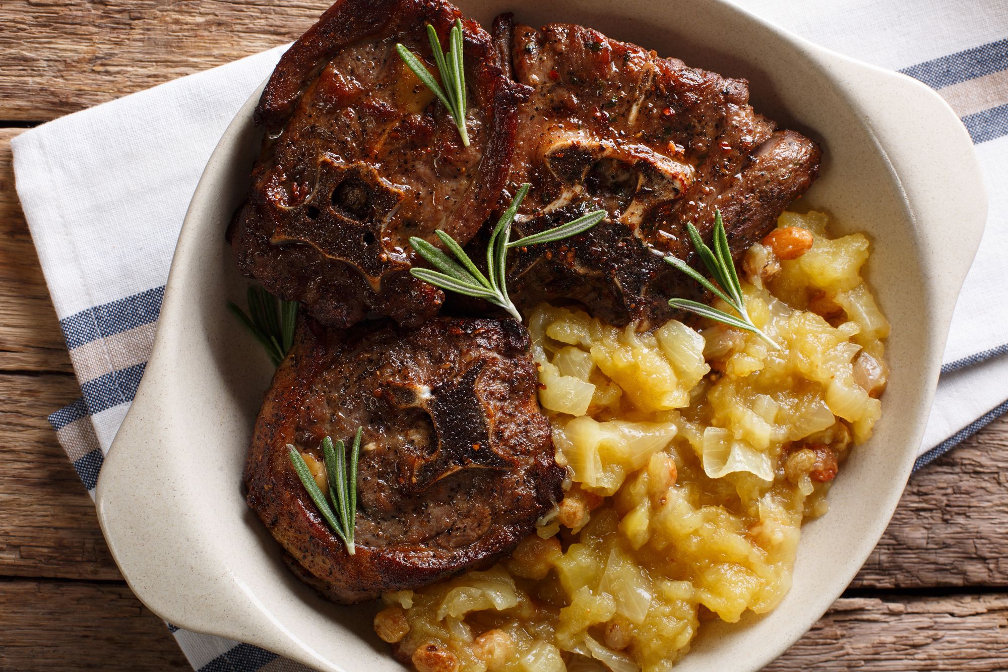 Pepper Lamb with Crushed Butter Beans