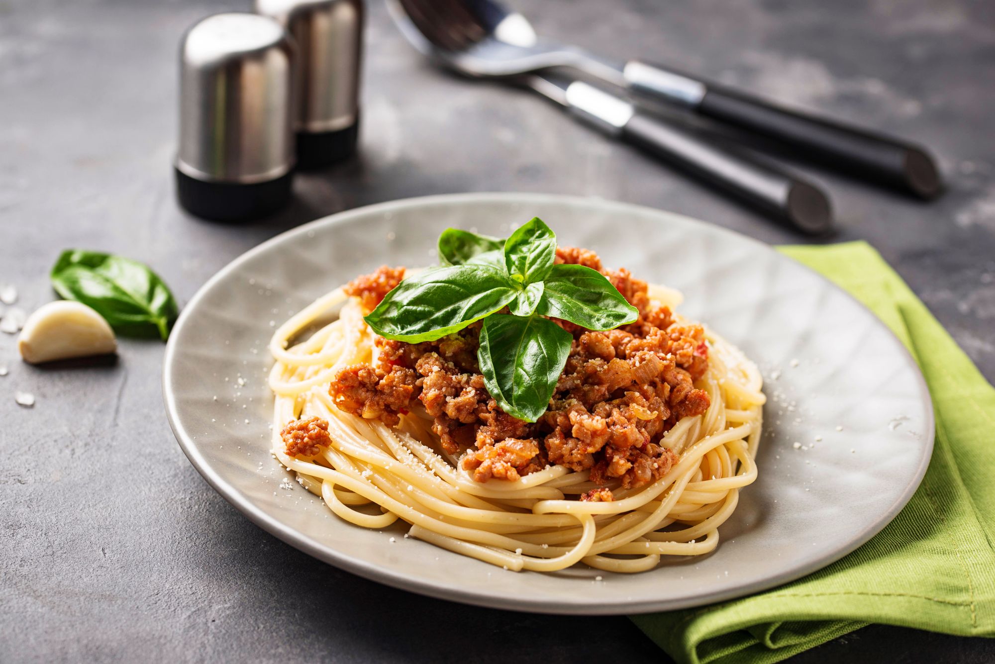 Salami and Basil Bolognese