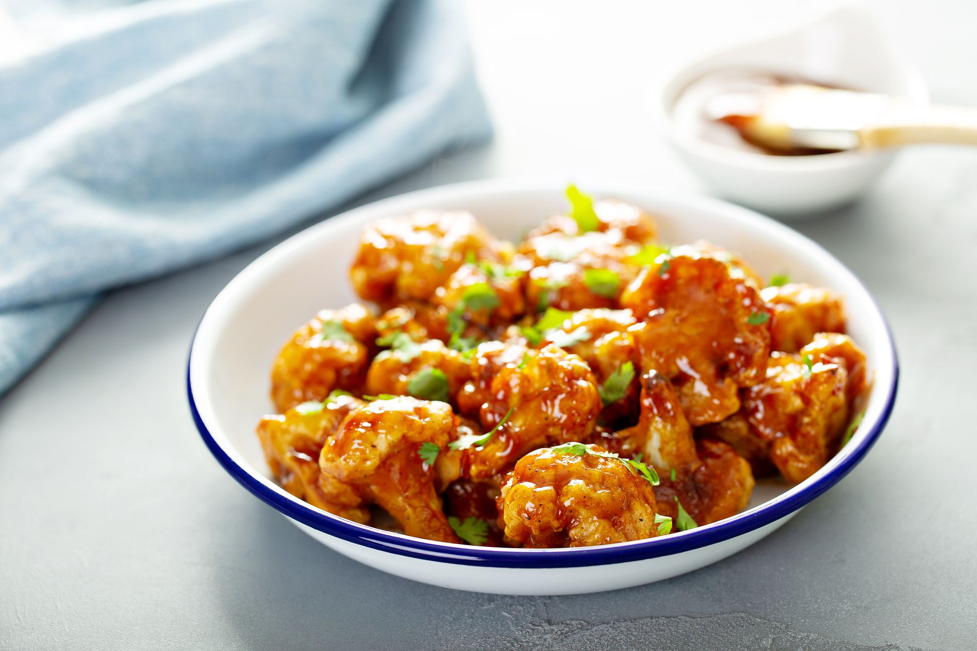 Cauliflower ‘Wings’ with Lentil Salad