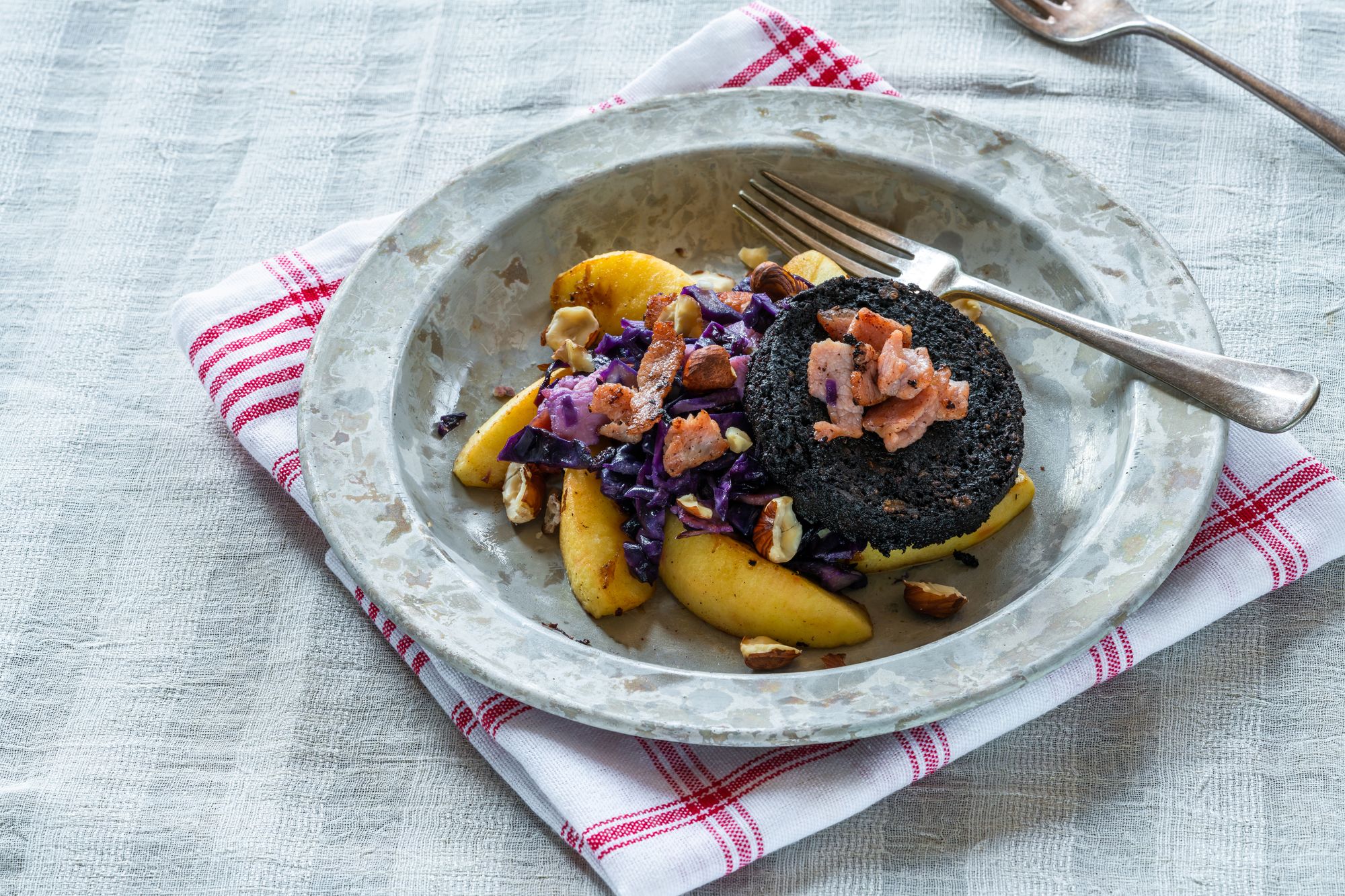 Black Pudding and Red Cabbage Warm Salad