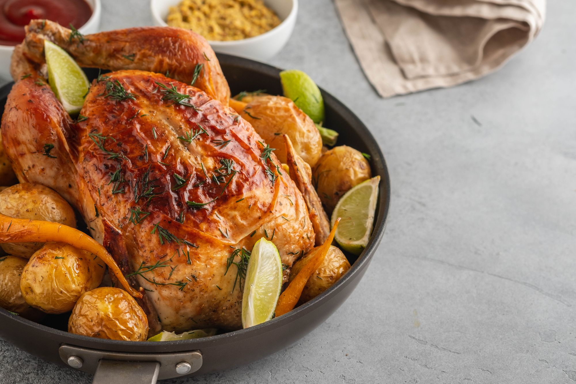 Roast Chicken with Prosciutto and Root Veggies