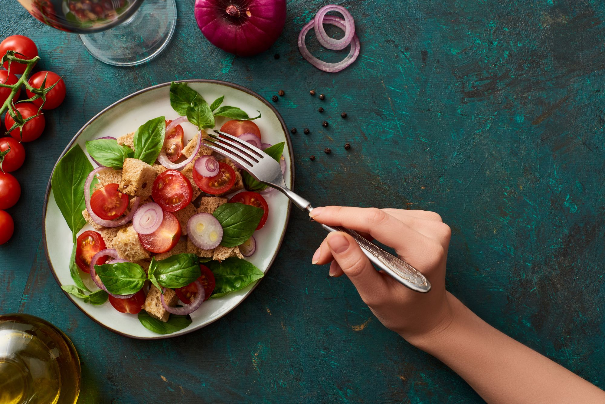 Panzanella with Prawns