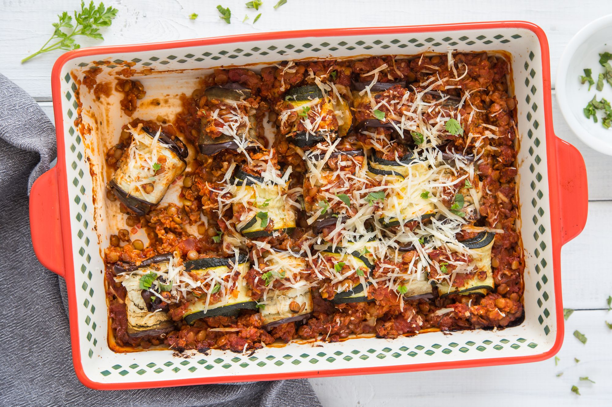 Lentil and Eggplant Bake