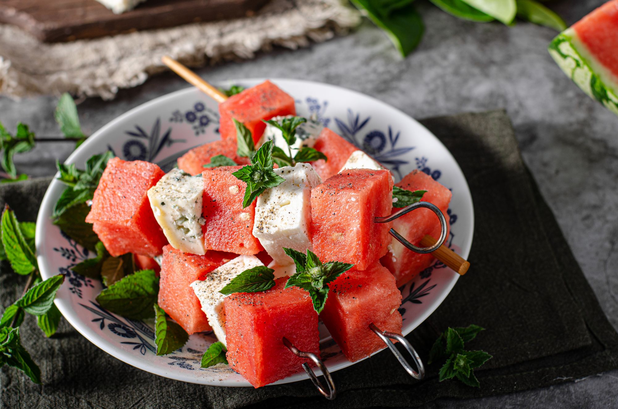Halloumi and Watermelon Kebabs