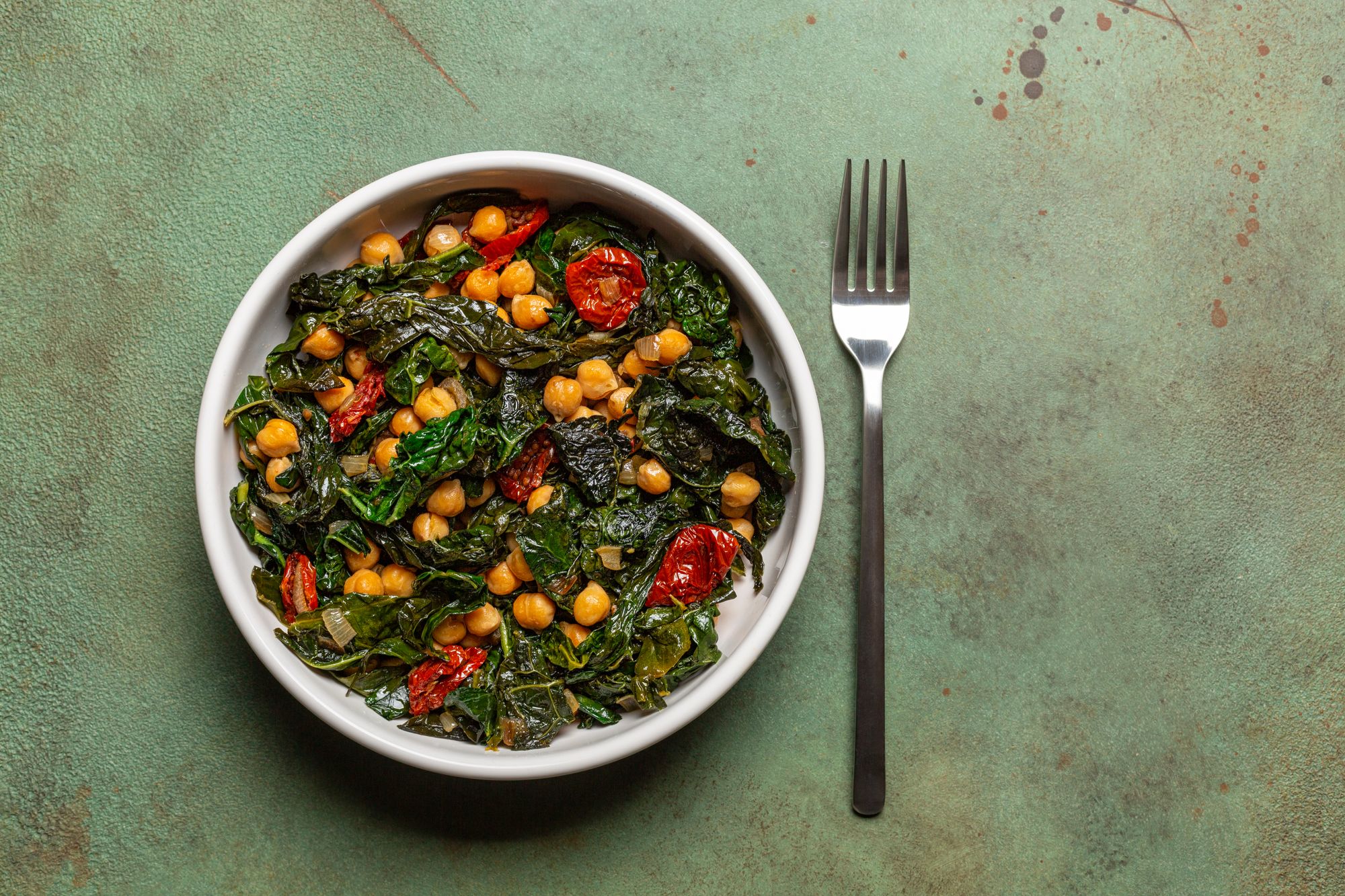 Braised Harissa Chickpeas with Kale
