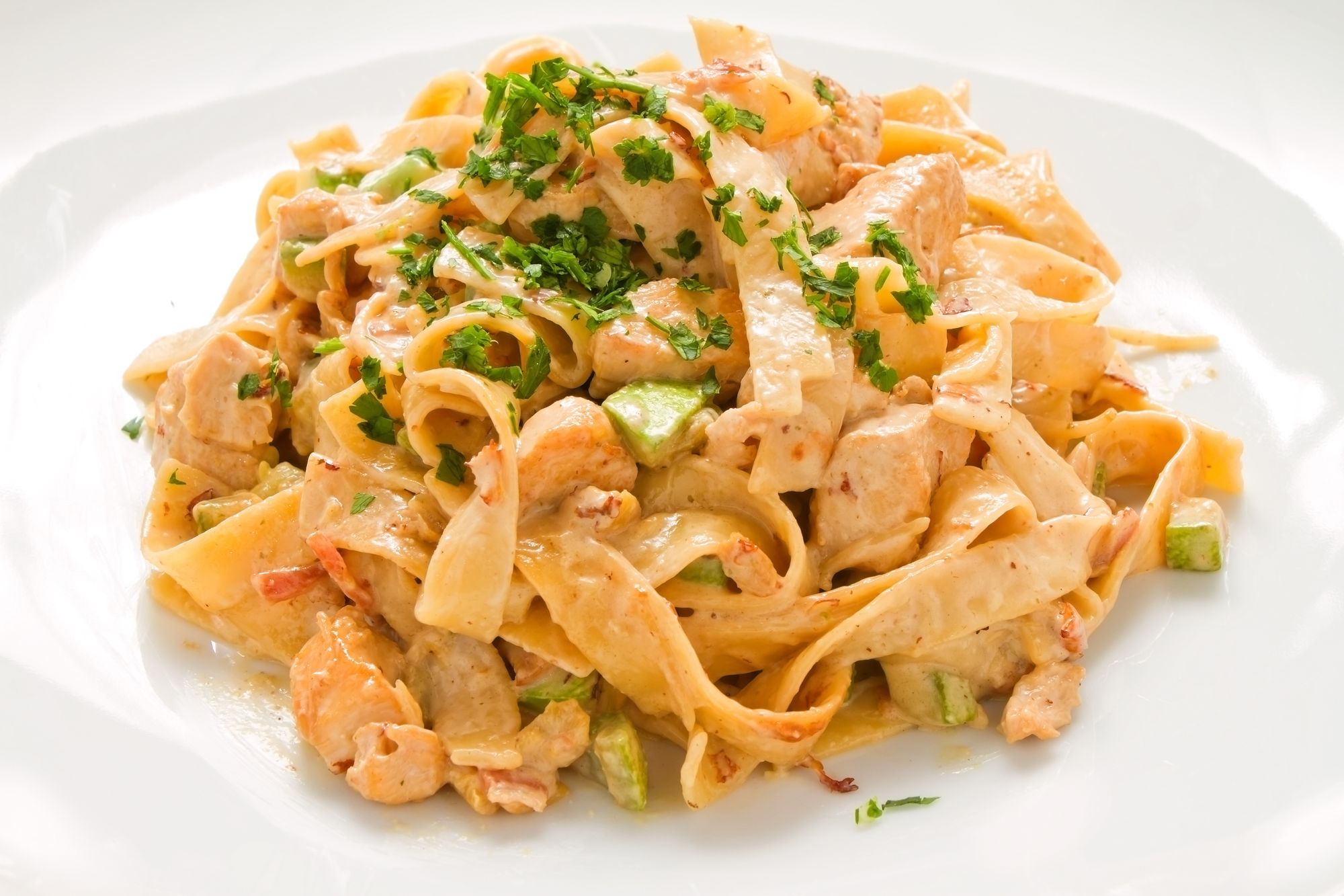 Creamy Chicken and White Wine Tagliatelle