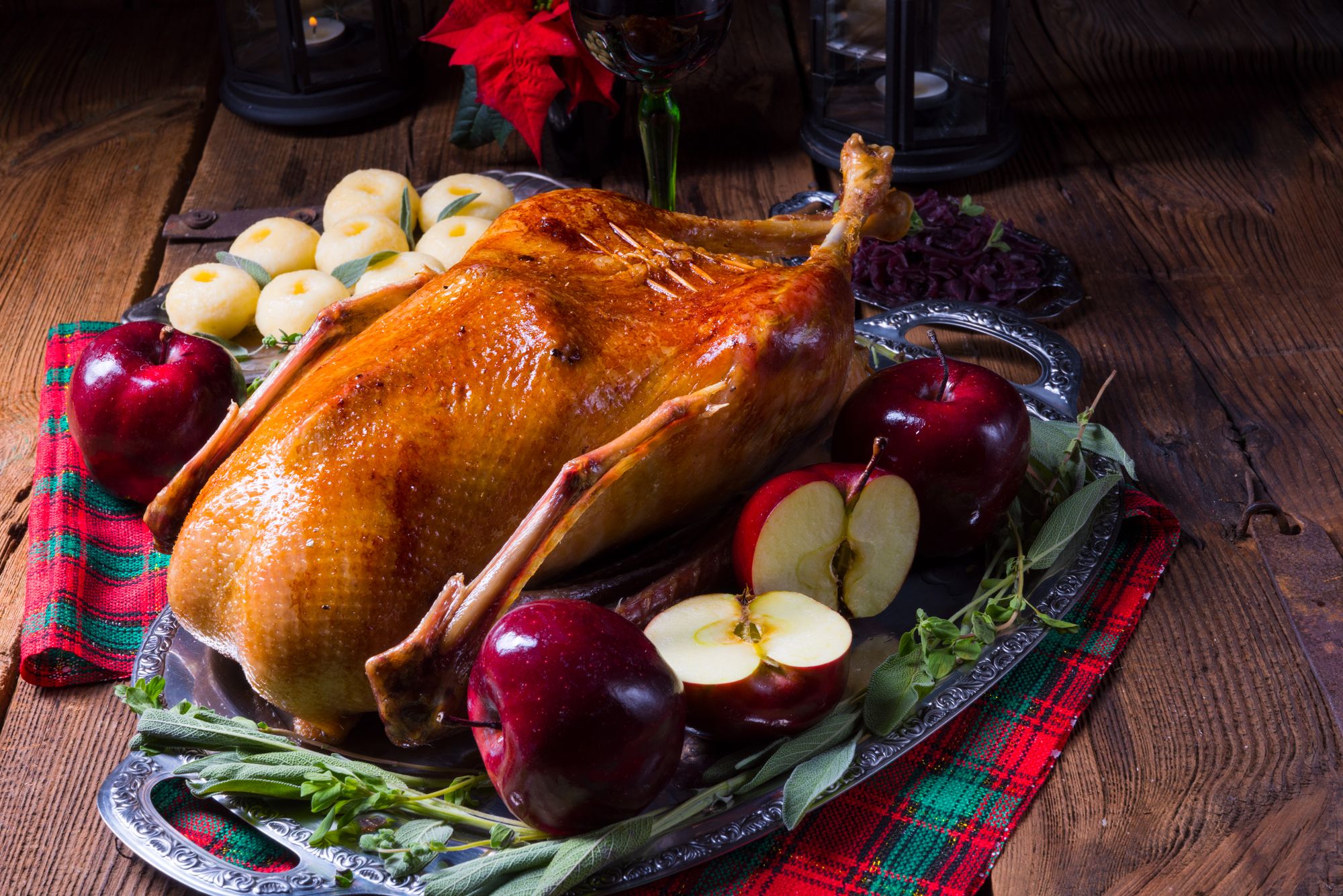 Roast Goose with Apples and Prunes