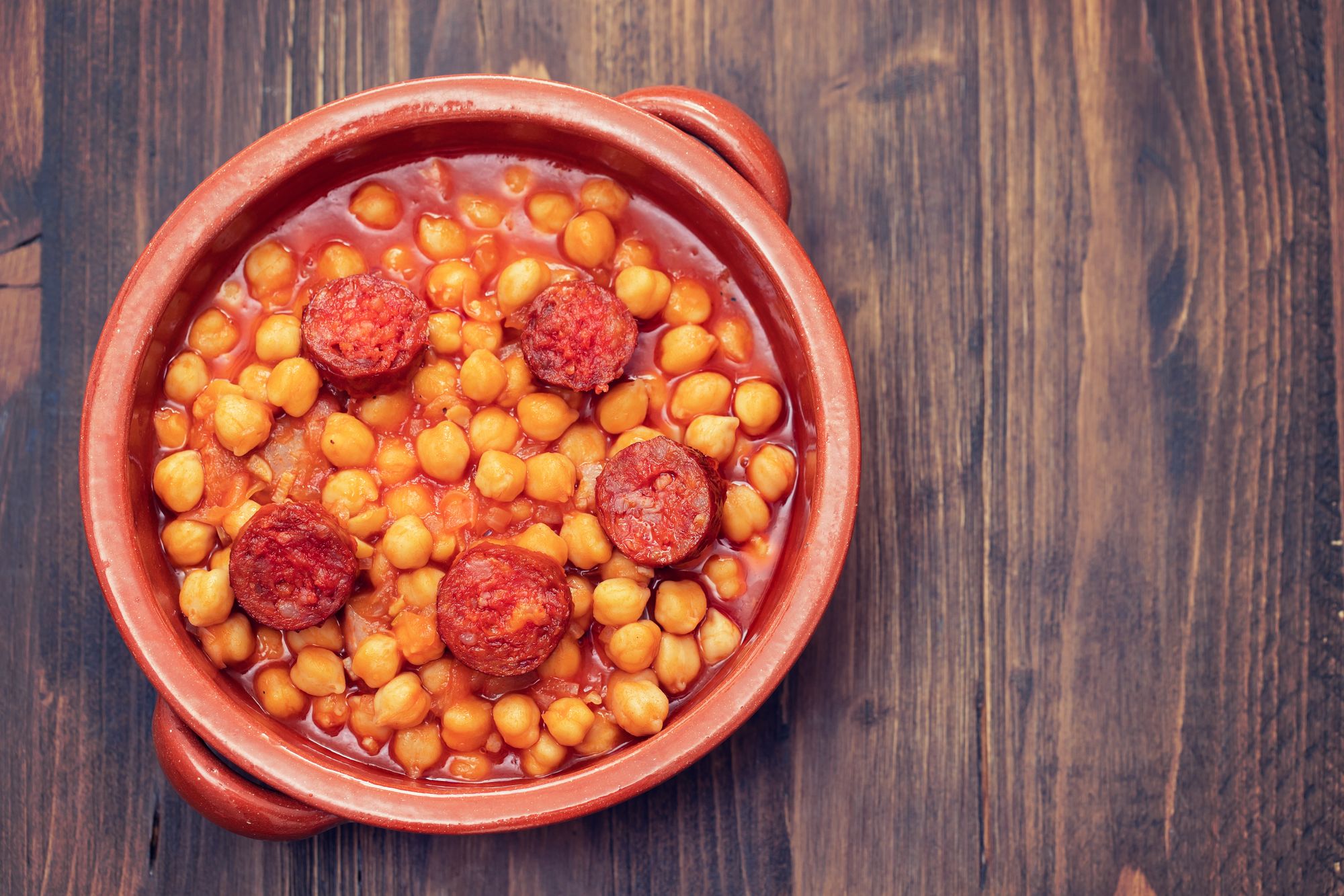 Spanish Chickpeas with Sherry-Glazed Chorizo
