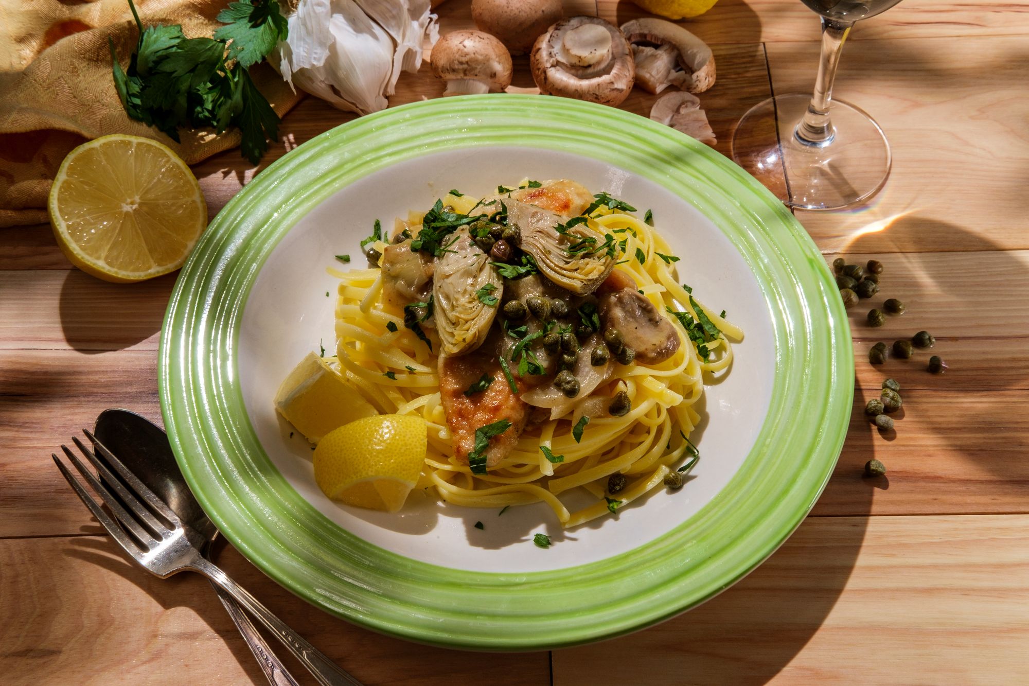 Creamy Mushroom and Lemon Linguine