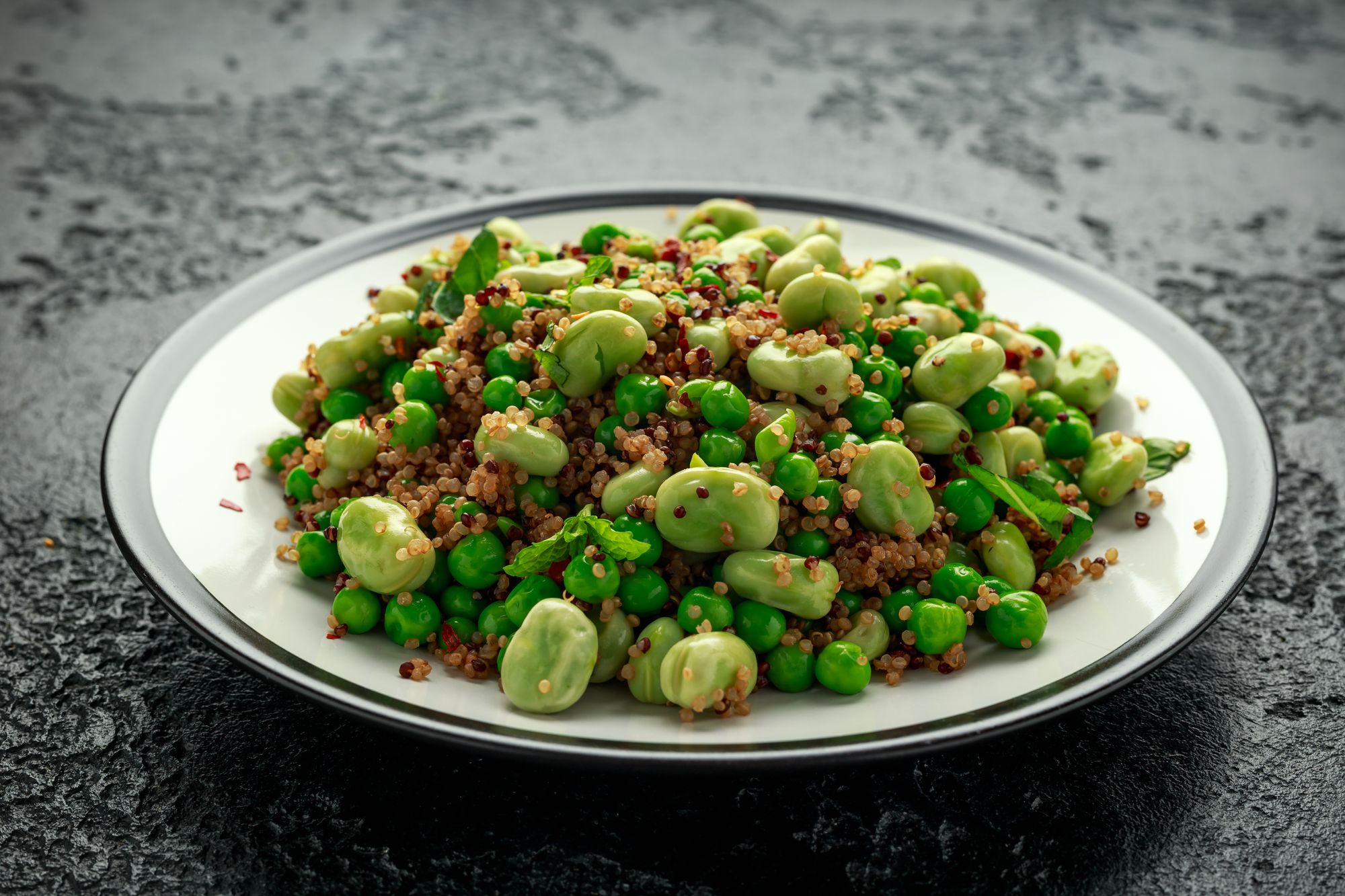 Broad Bean, Quinoa and Pomegranate Salad