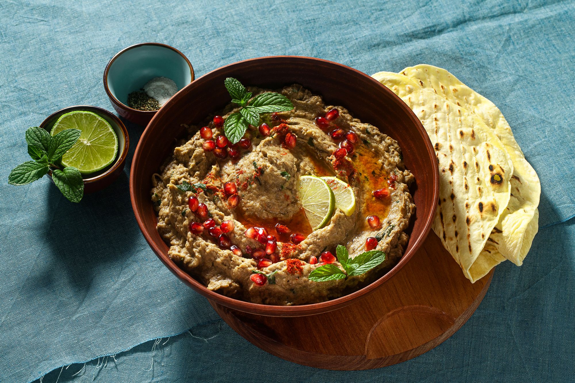 Healthy Baba Ganoush with Pomegranate