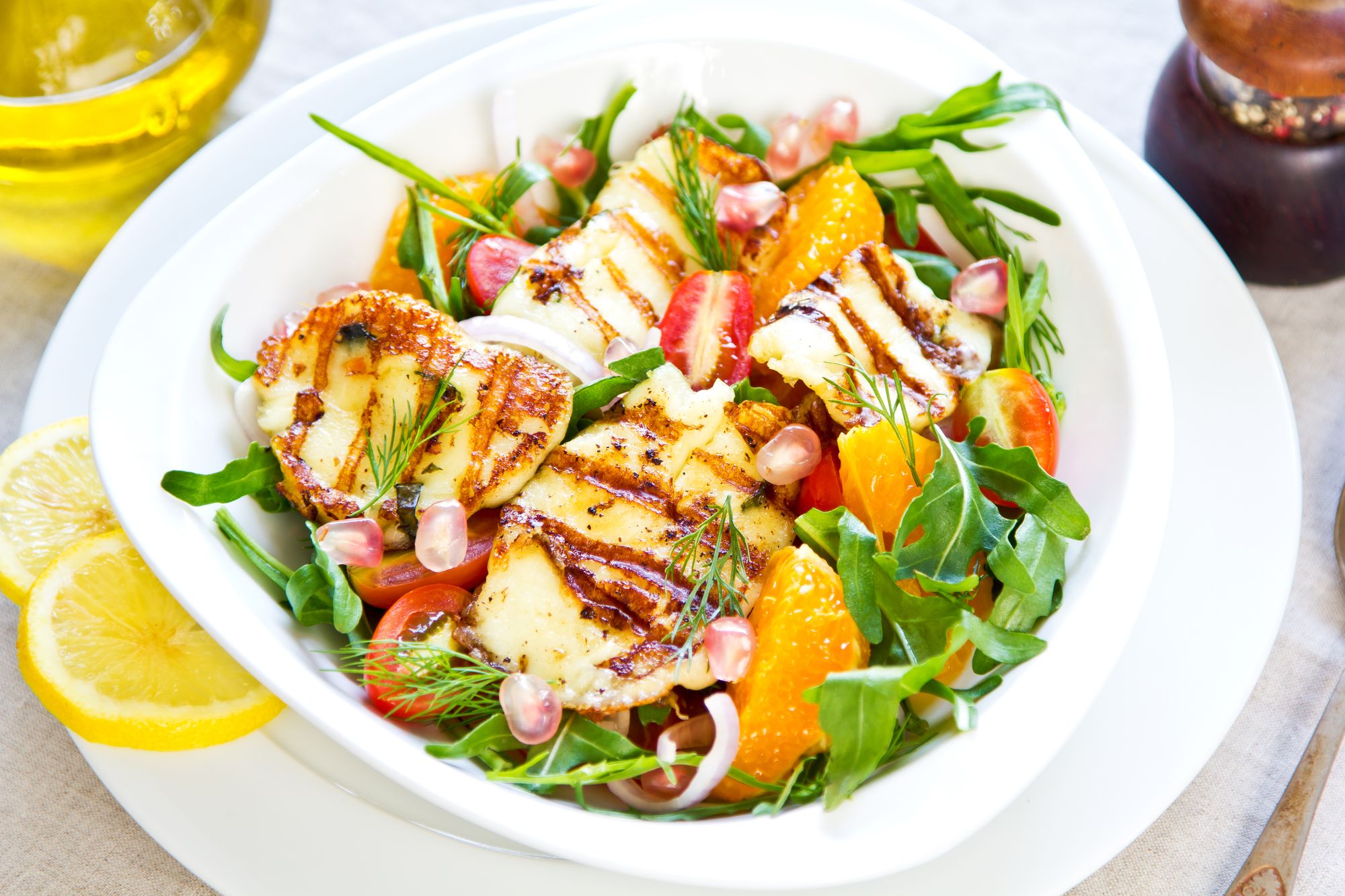Saffron and Tomato Salad with Halloumi