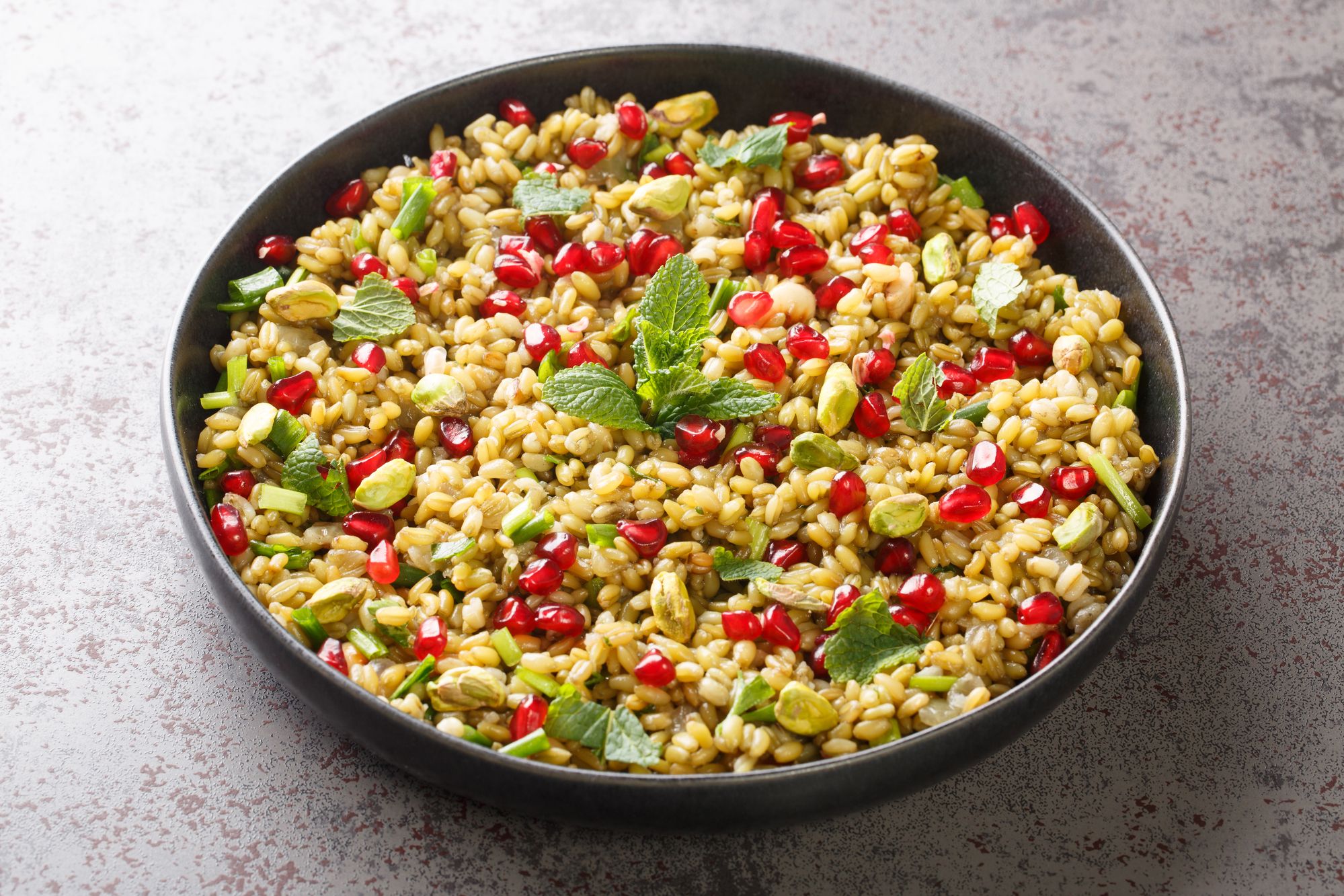 Freekeh Salad with Chicken and Pomegranate