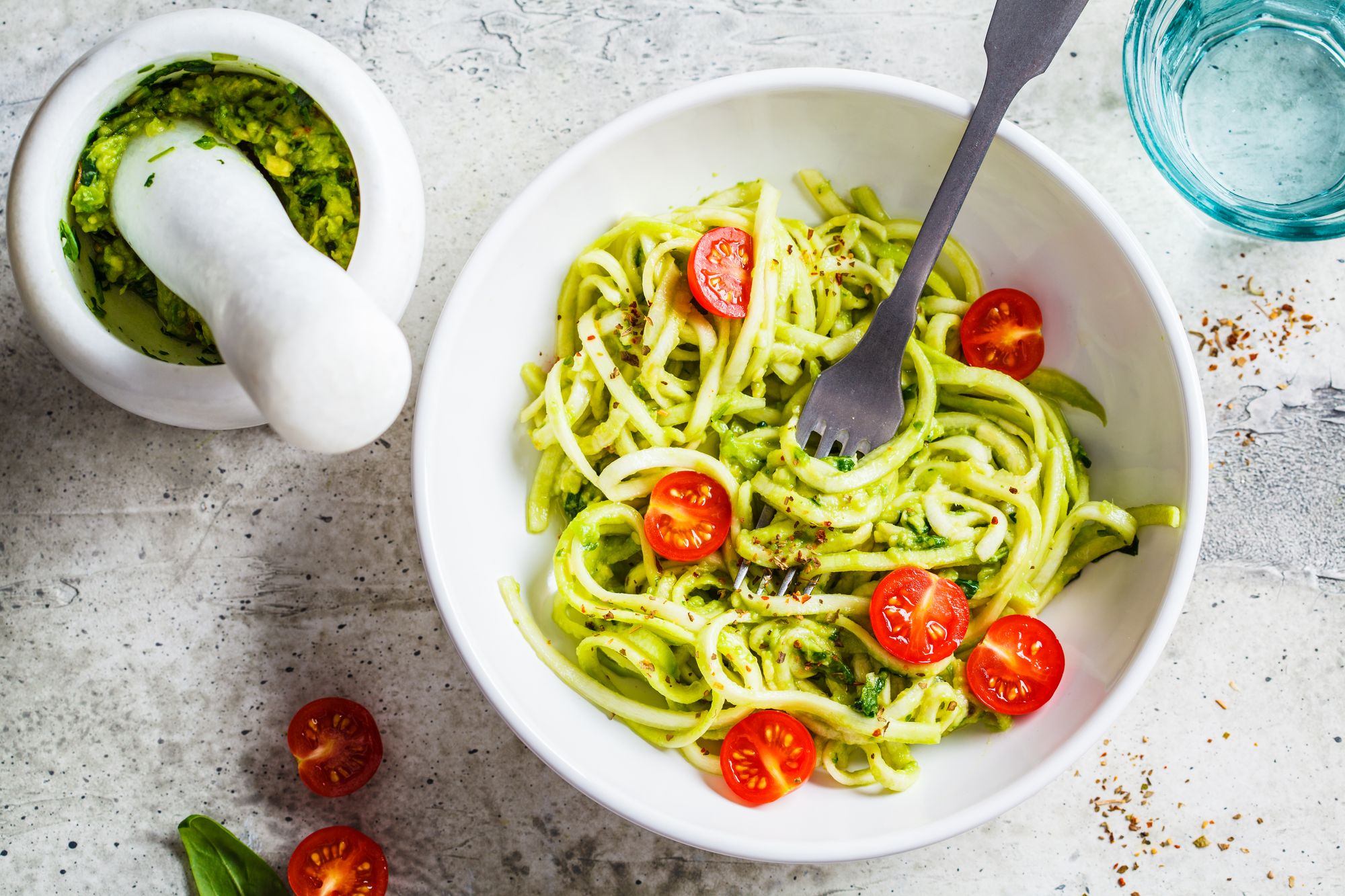 Zucchini and Pasta Pesto Salad