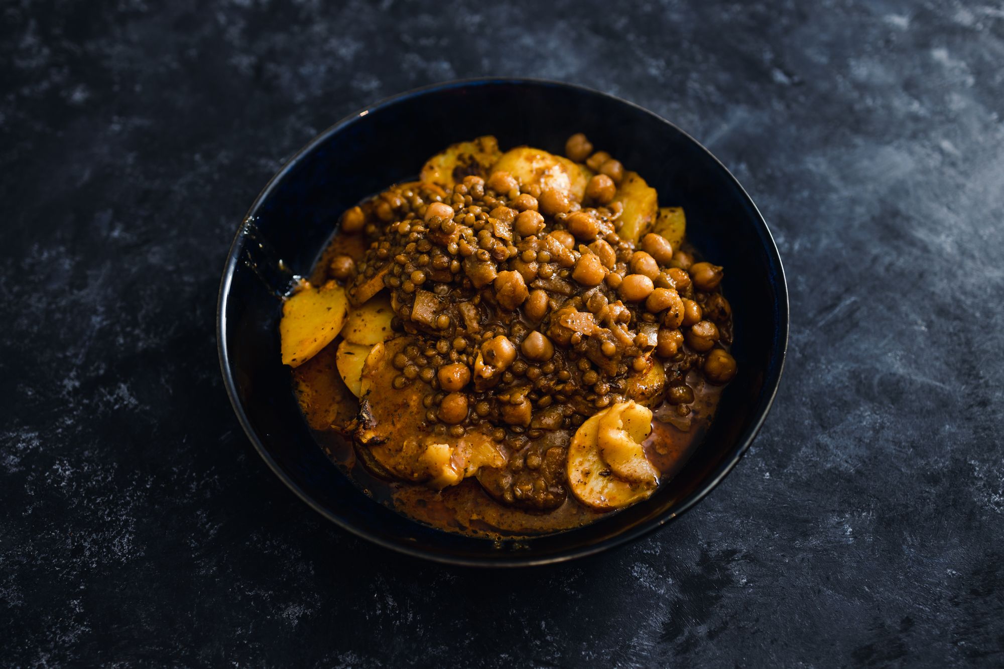 French Lentil Stew with Chickpeas and Sweet Potato