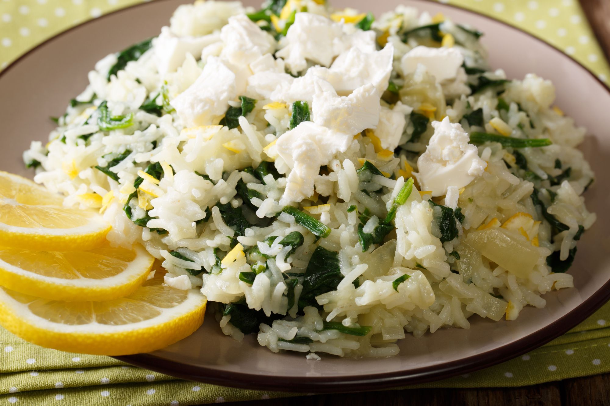 Feta, Lemon and Spinach Rice