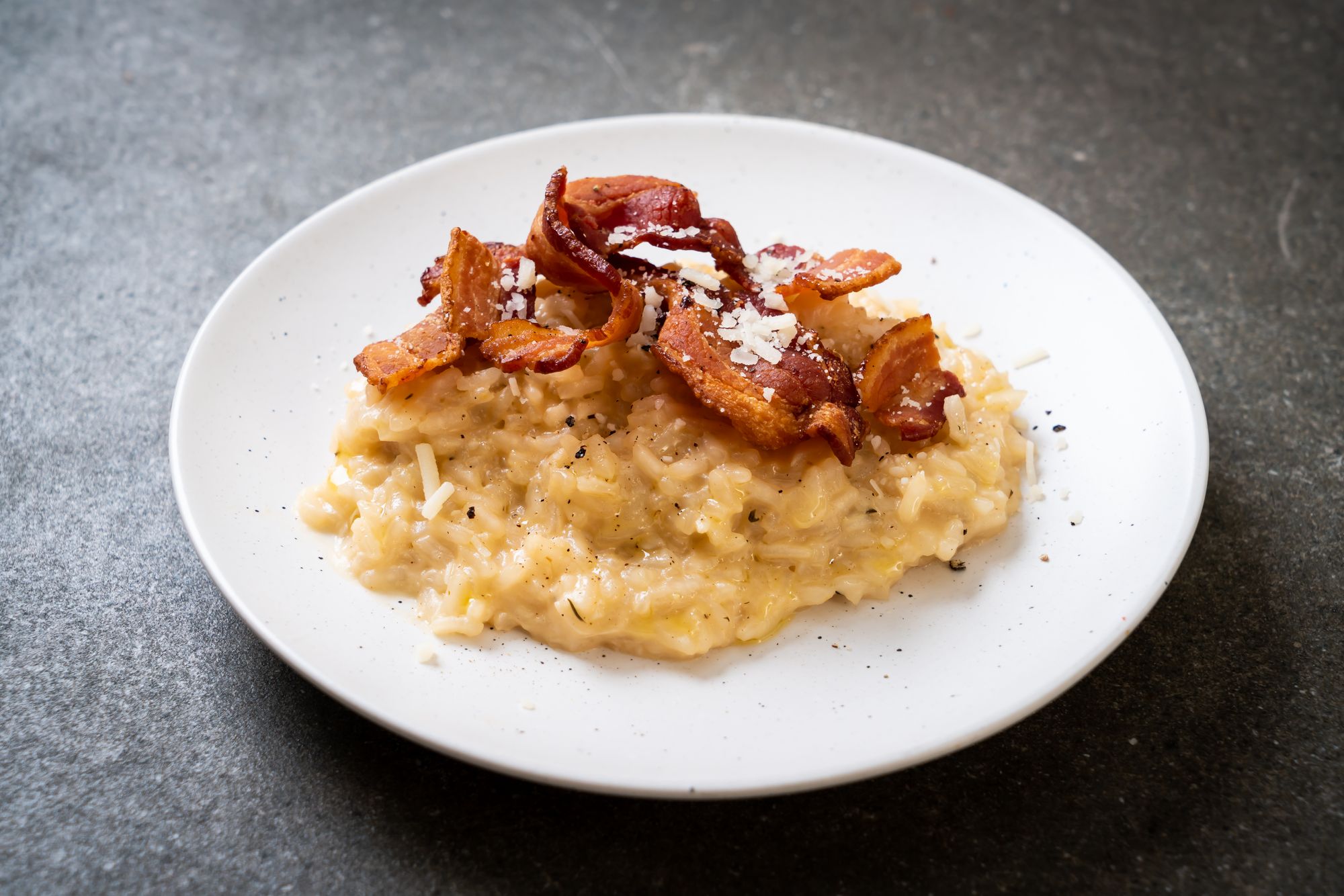 Easy Cheesy Risotto Carbonara