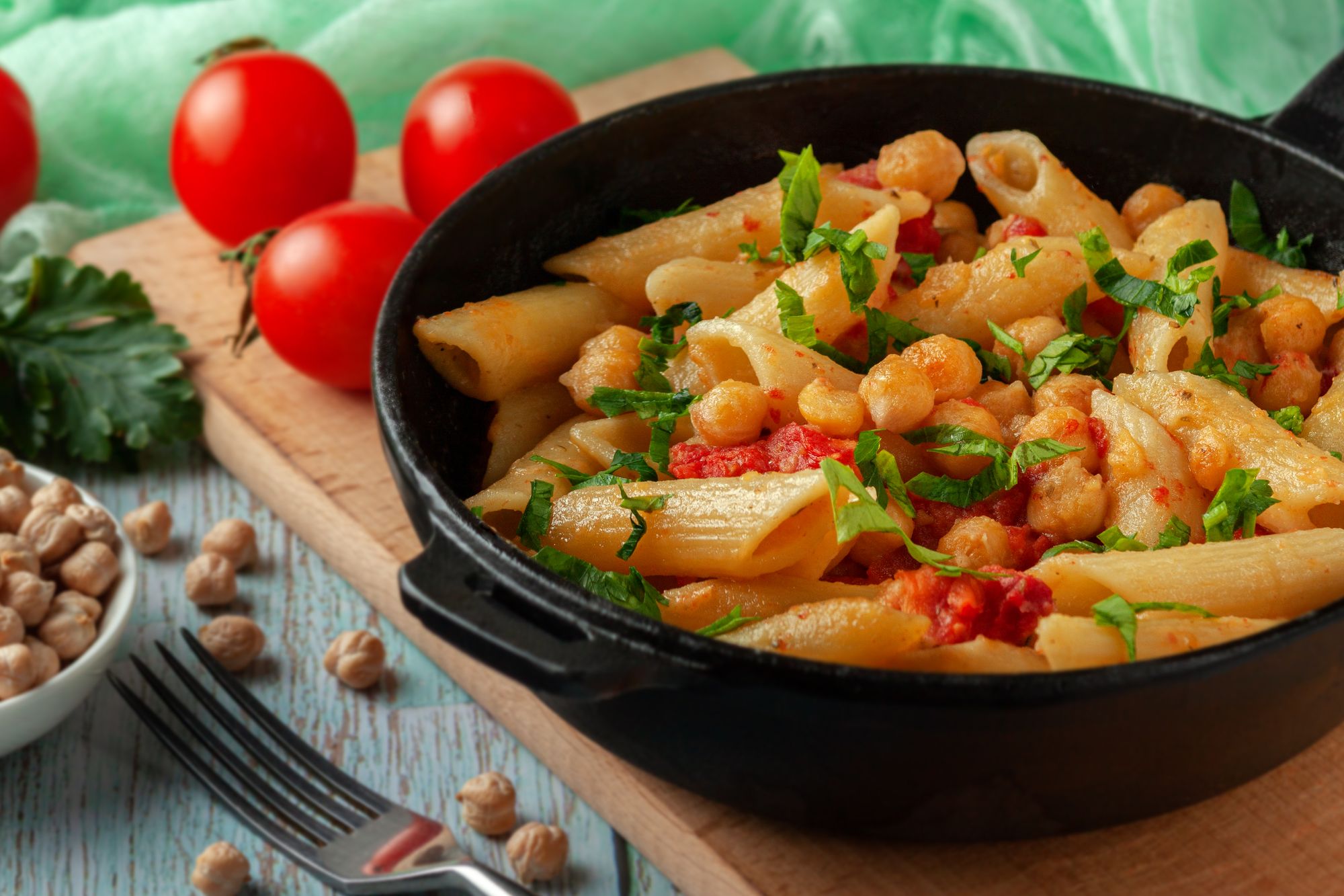 Chickpea and Sausage Rigatoni