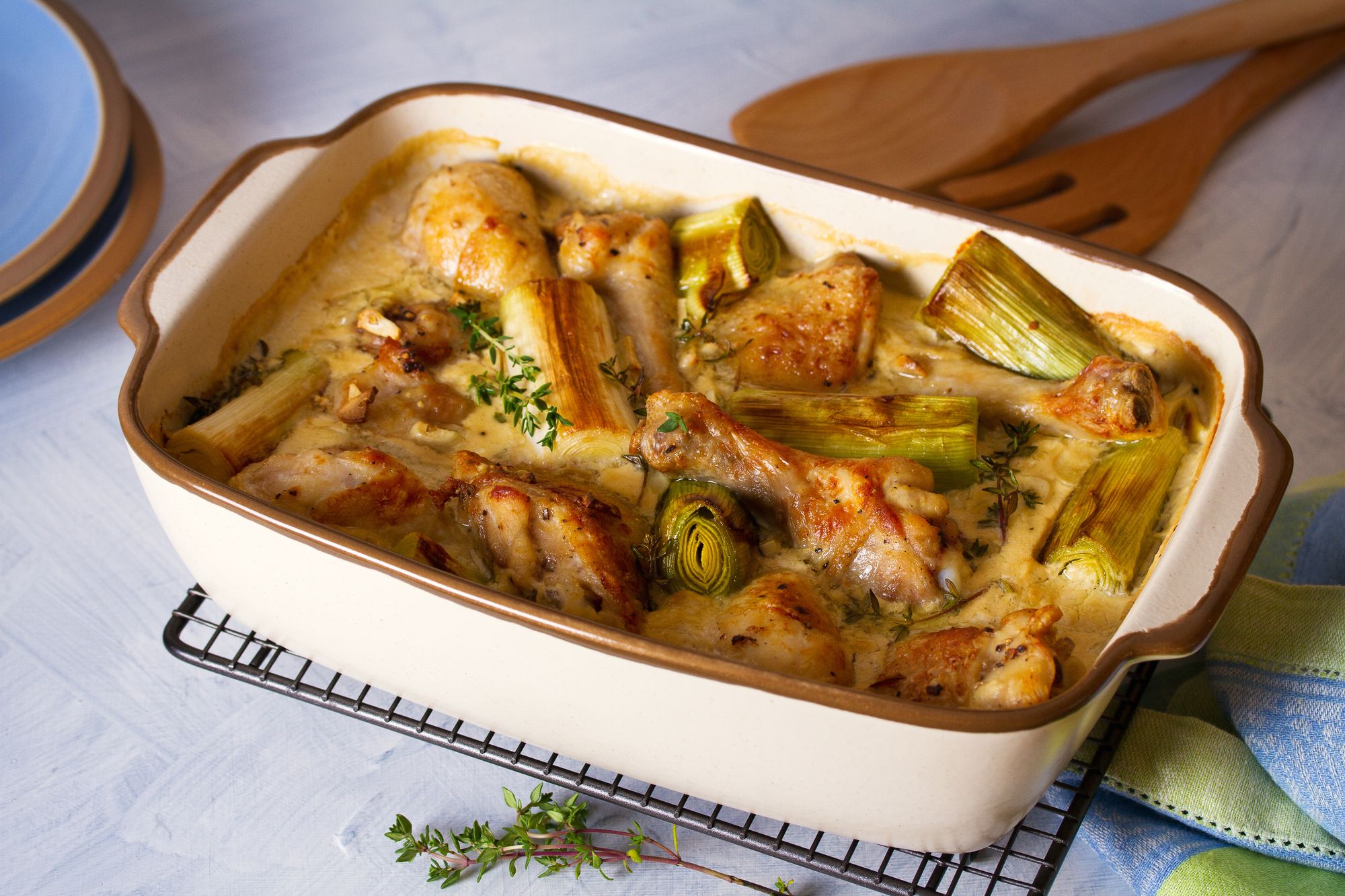 Chicken, Risoni and Leek Traybake
