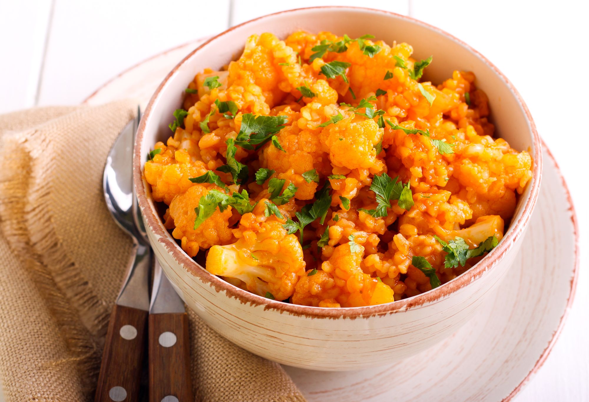 Sweet Potato, Spiced Cauliflower and Puy Lentil Bowl