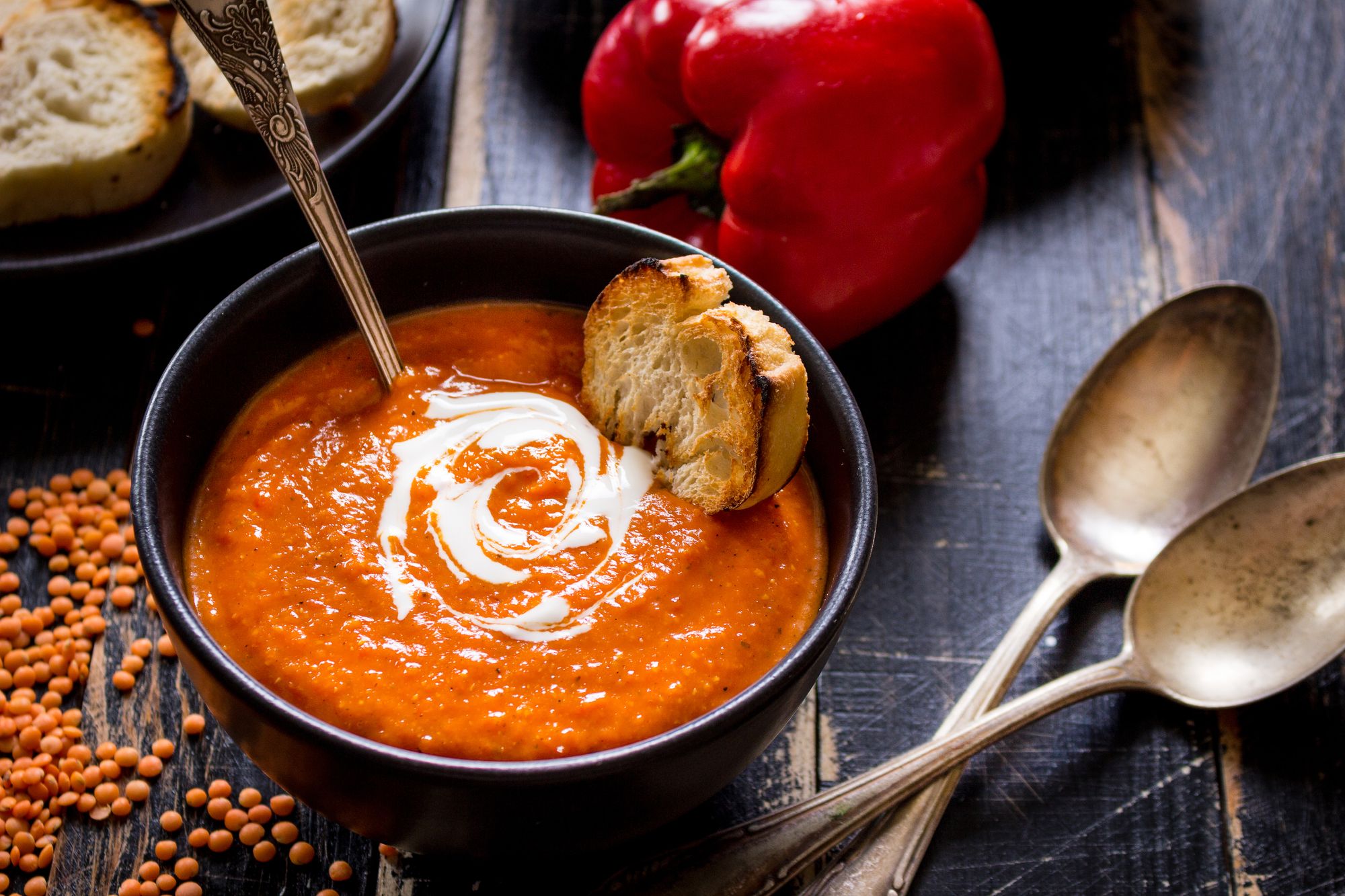 Squash, Harissa and Red Pepper Soup