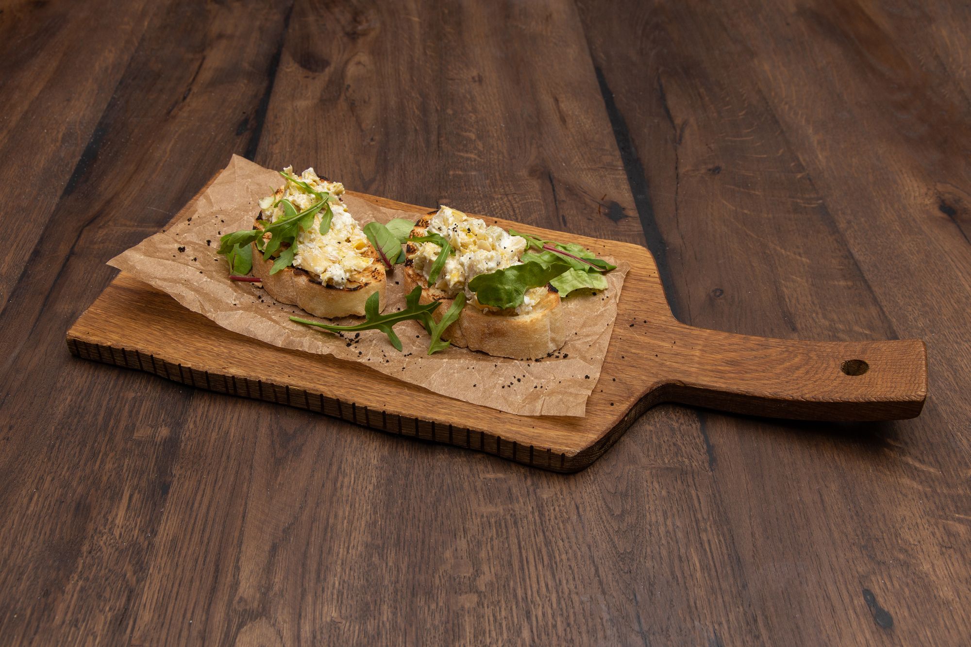 Pecorino and Artichoke Bruschetta