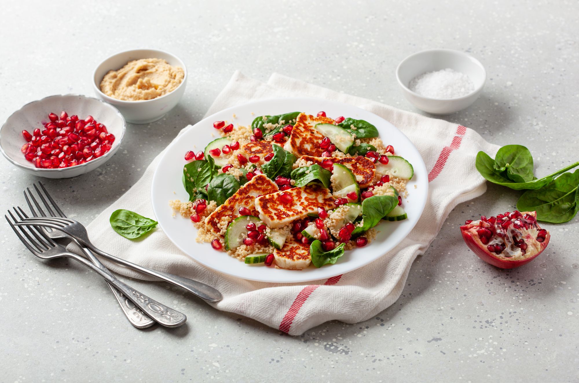 Halloumi and Pomegranate Meze