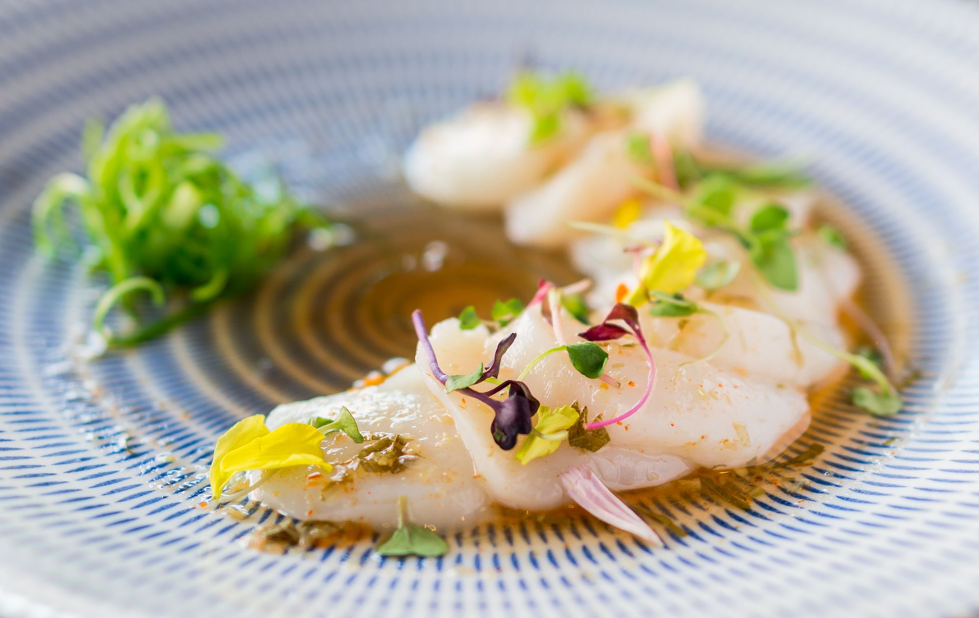 Scallop Carpaccio with Crispy Tomato Skins