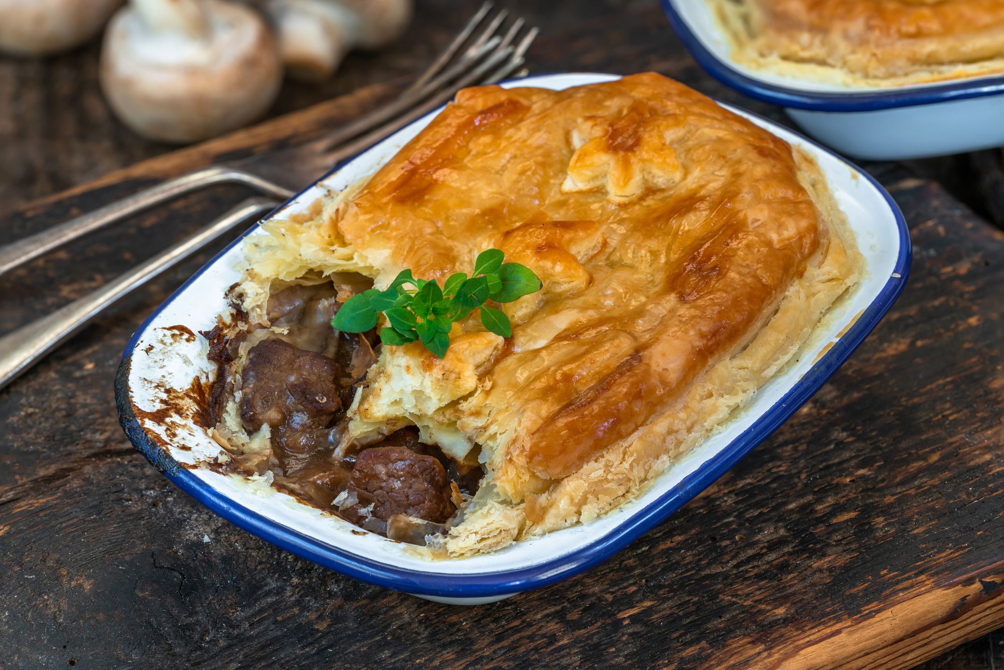 Steak and Mushroom Plate Pie