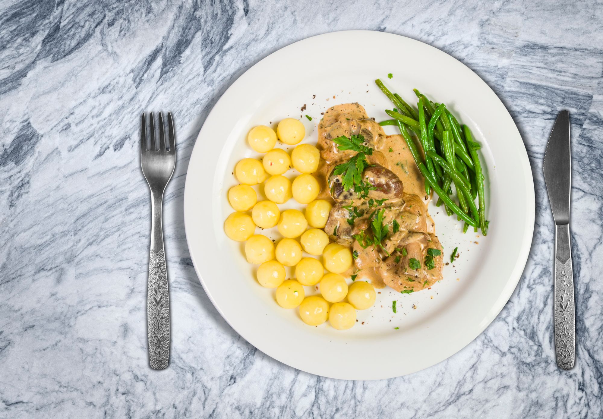 Pork Steaks with Creamy Mushrooms and Mash
