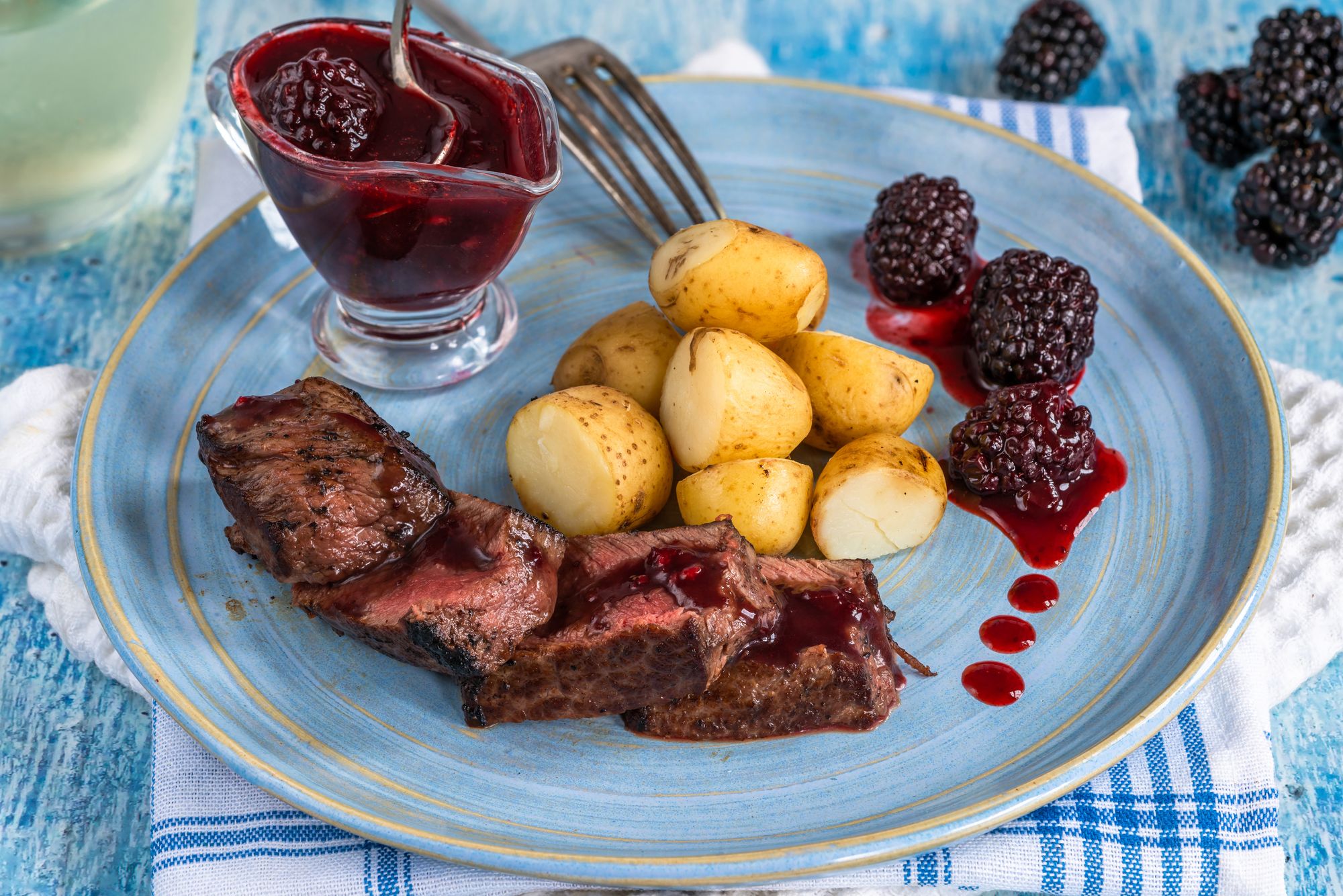 Venison with Blackberry Sauce