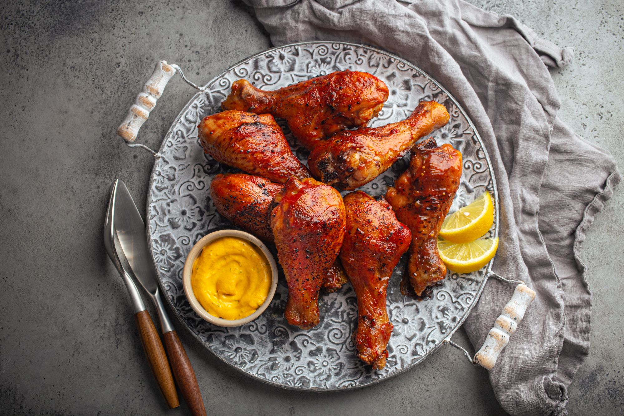Jerk Drumsticks with Pineapple Chutney
