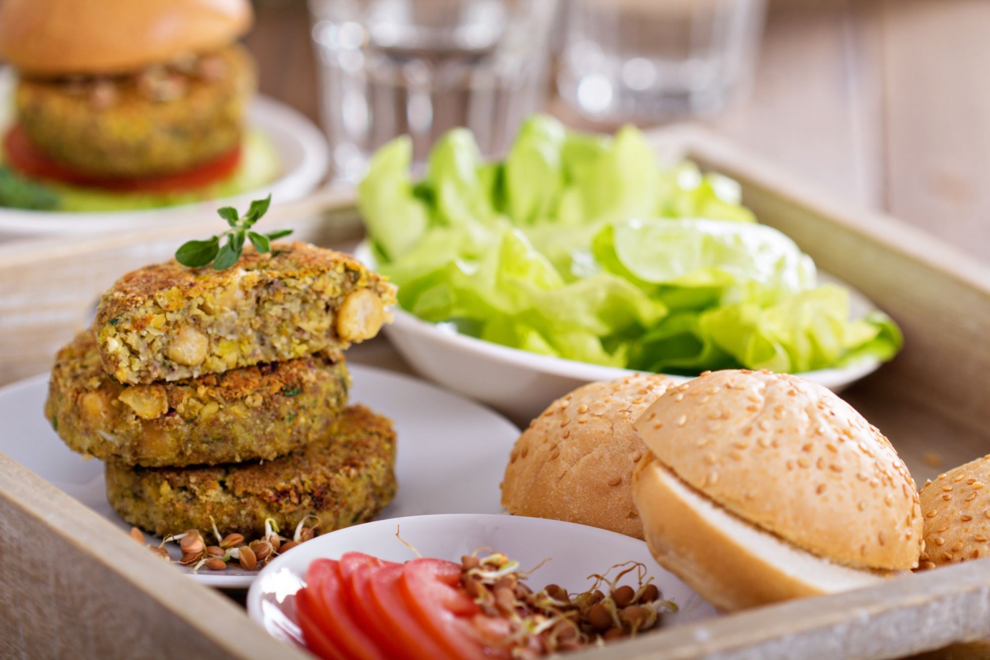 Capsicum and Chickpea Burgers