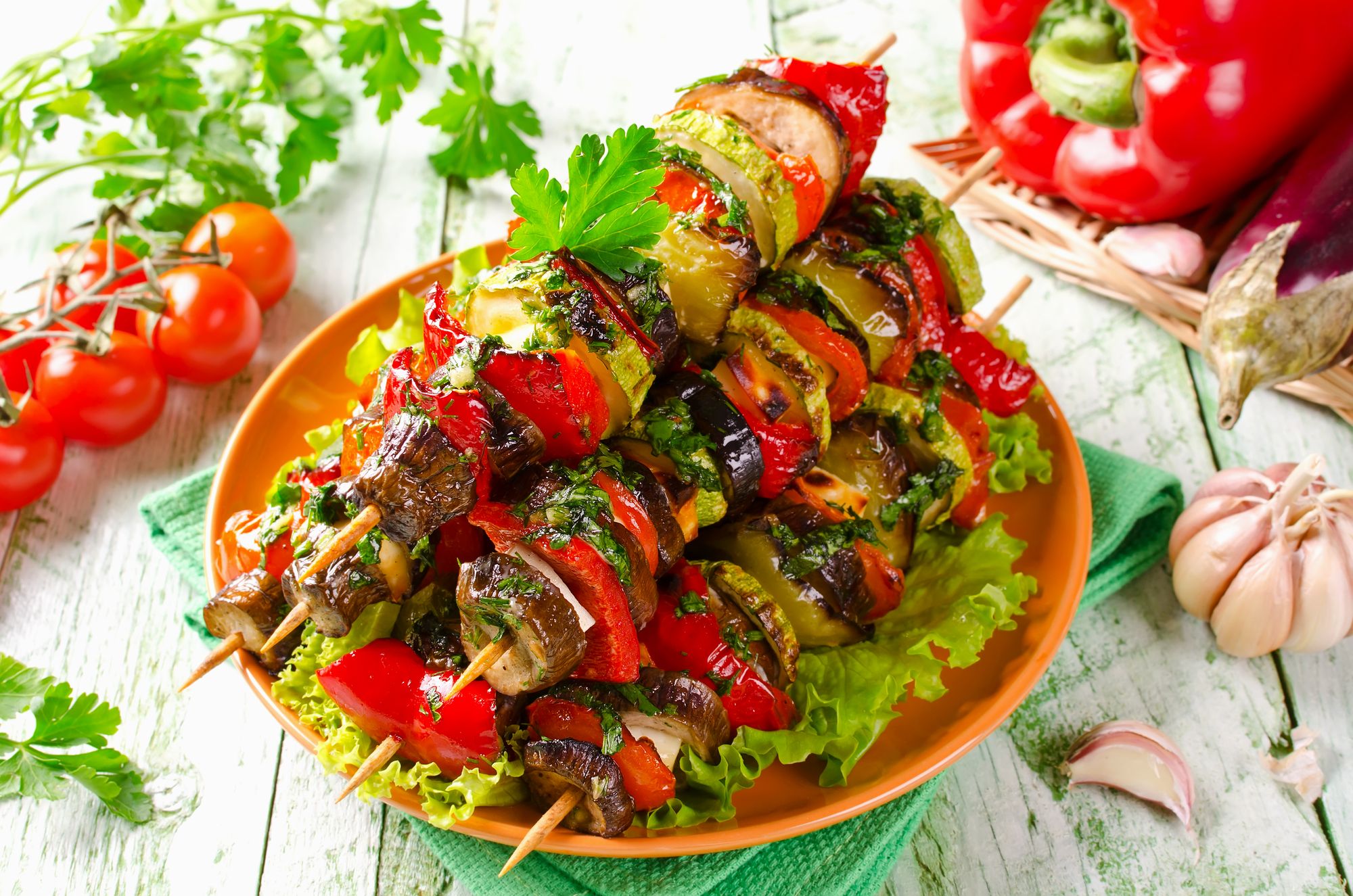 Satay Aubergine Skewers