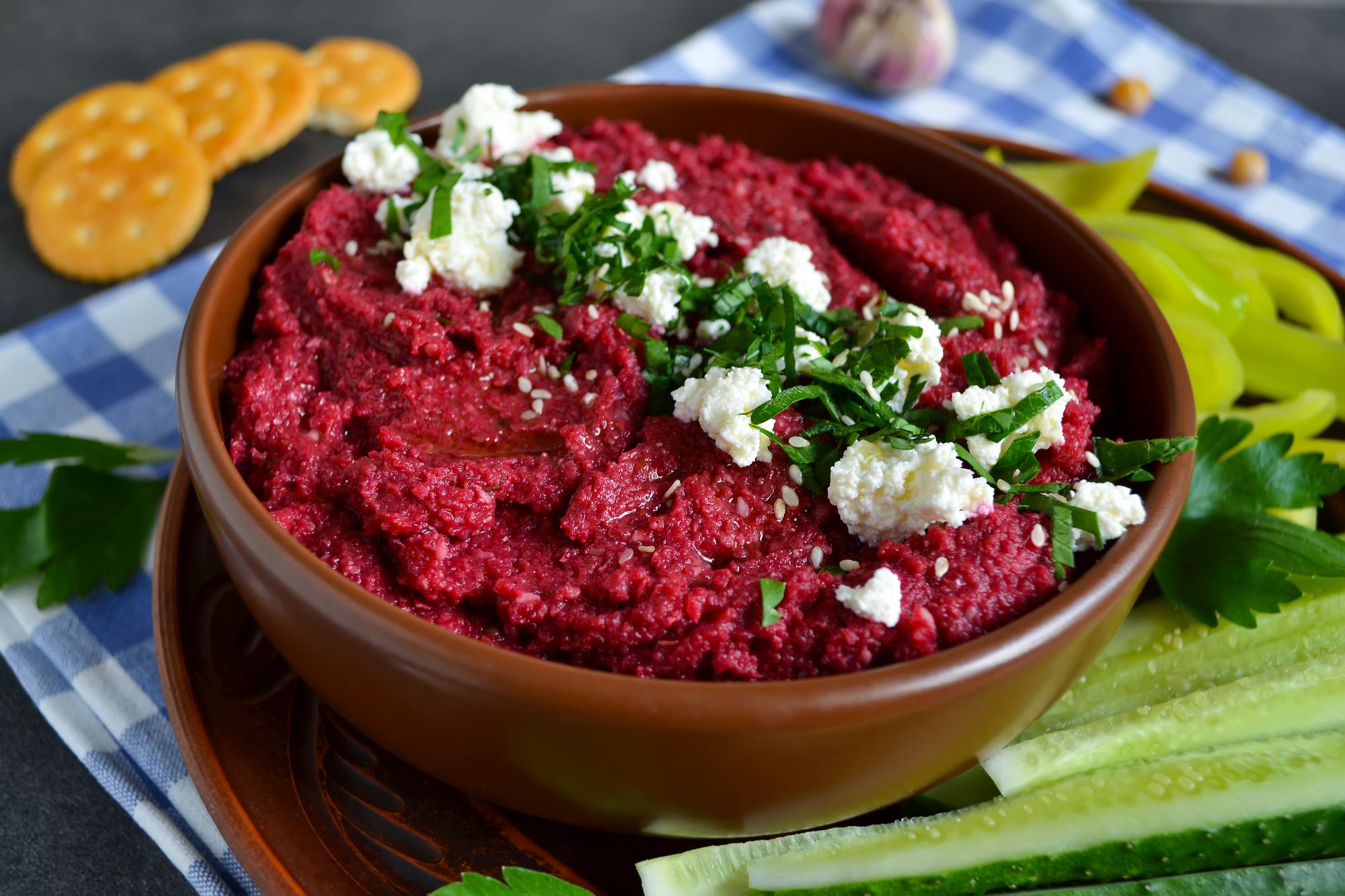 Beetroot, Hazelnut and Feta Dip